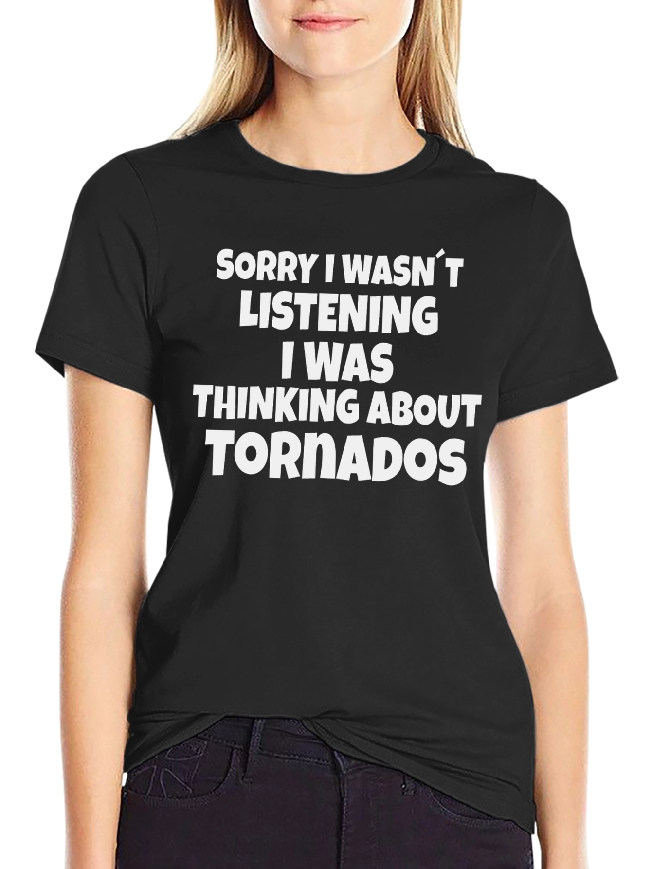 Thinking About Tornadoes Funny Graphic T-Shirt