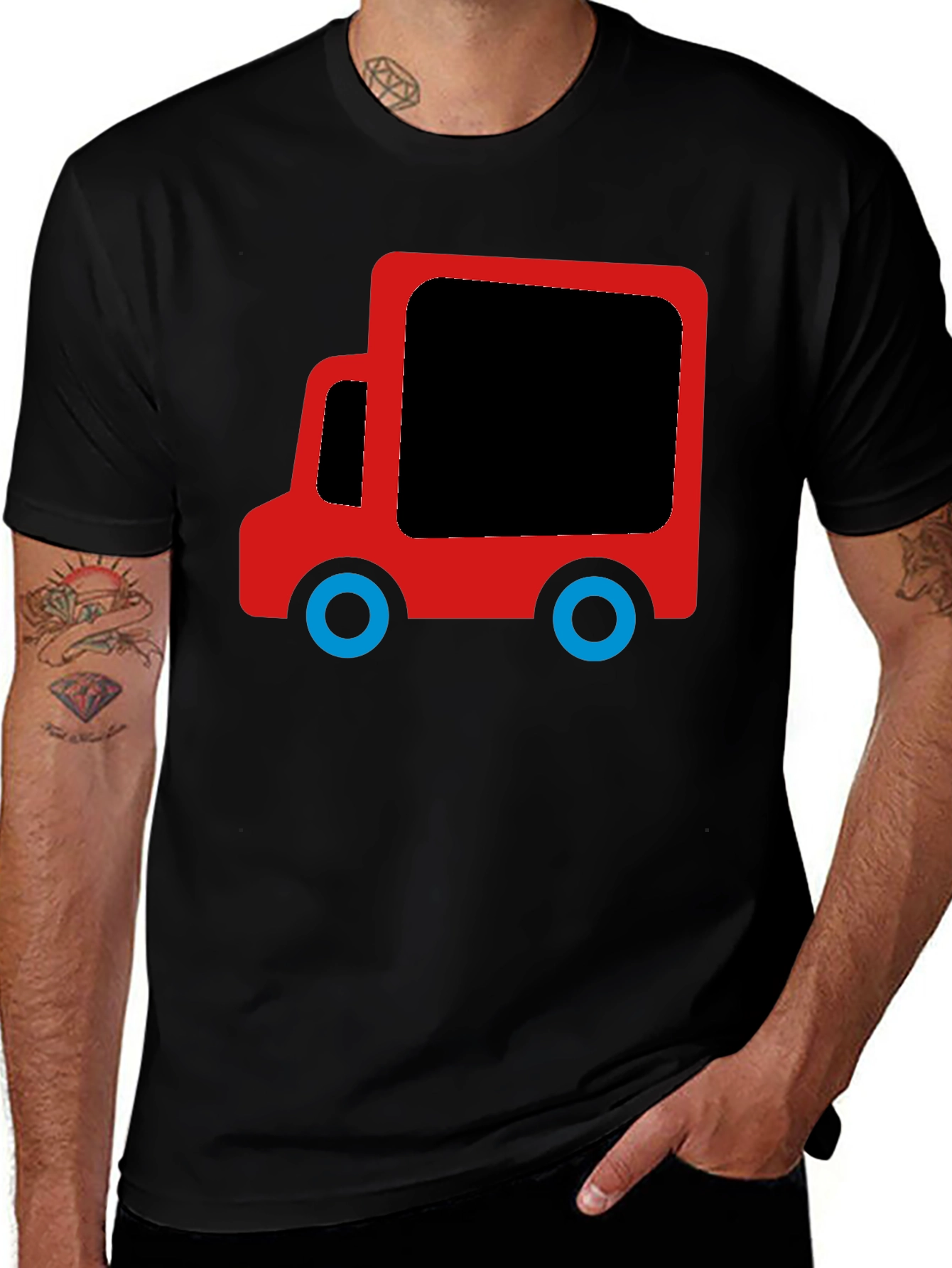 Red Truck Graphic Tee - Black Unisex T-Shirt