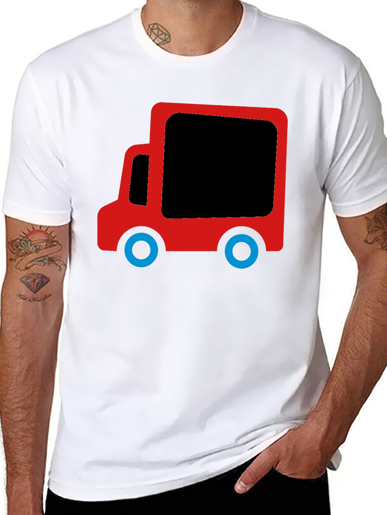 Red Truck Graphic Tee - Black Unisex T-Shirt