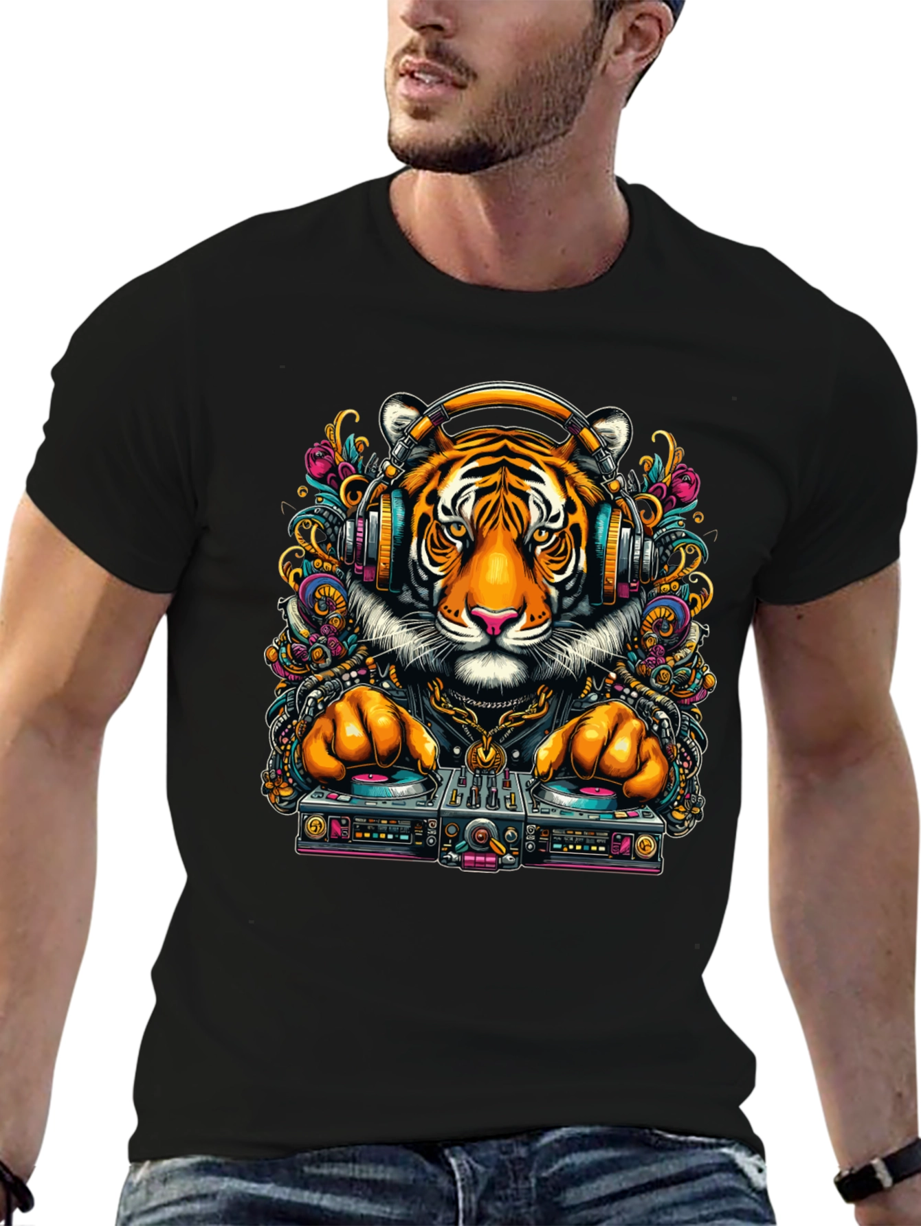 DJ Tiger Graphic Tee - Cool Urban Style