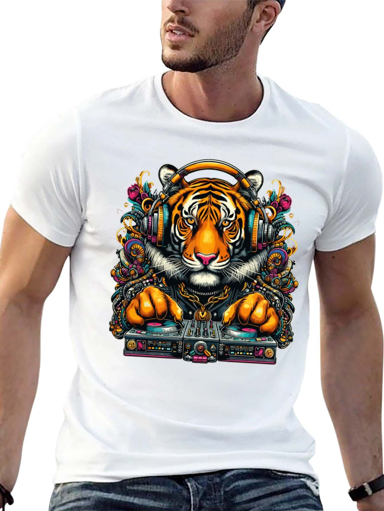 DJ Tiger Graphic Tee - Cool Urban Style