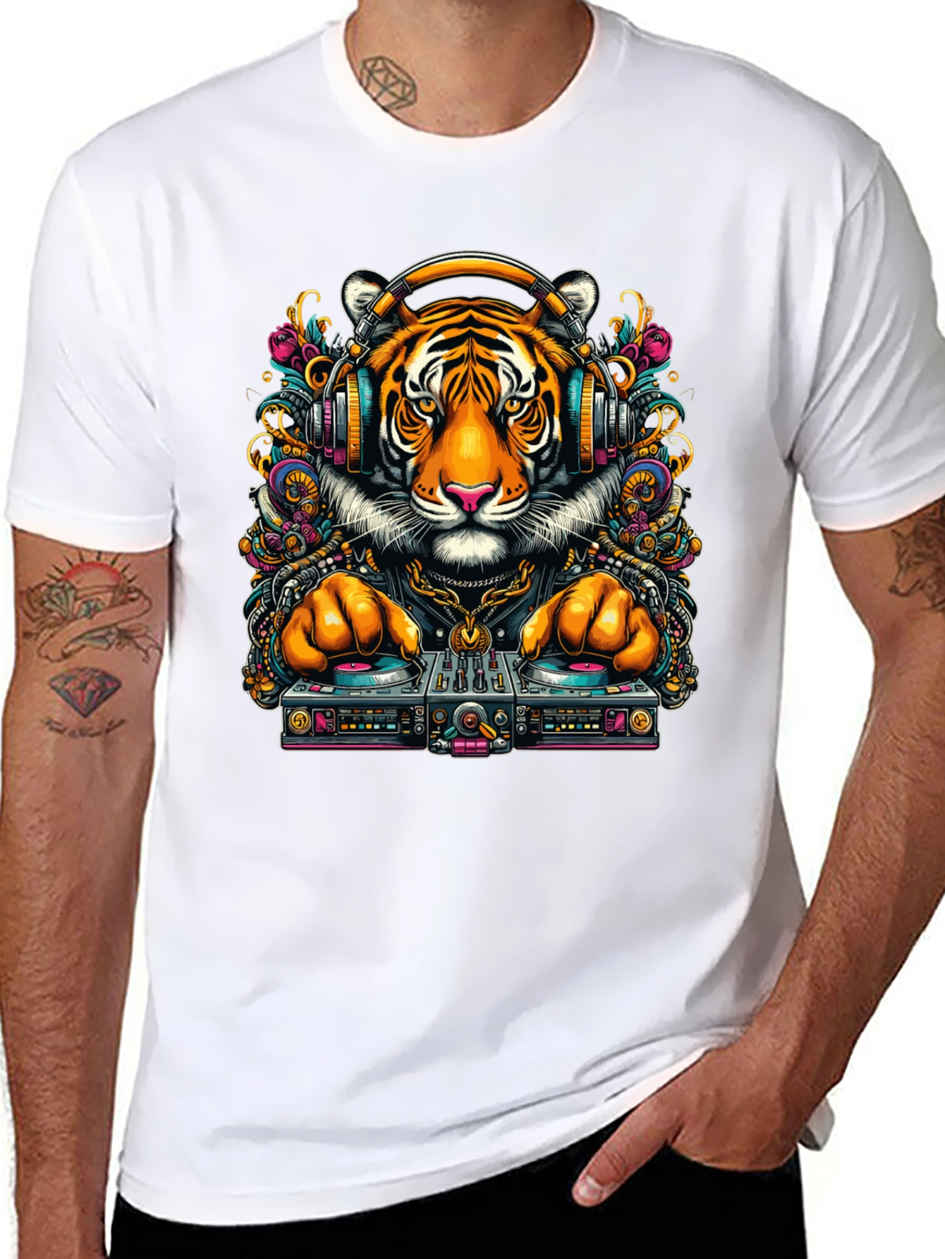 DJ Tiger Graphic Tee - Cool Urban Style