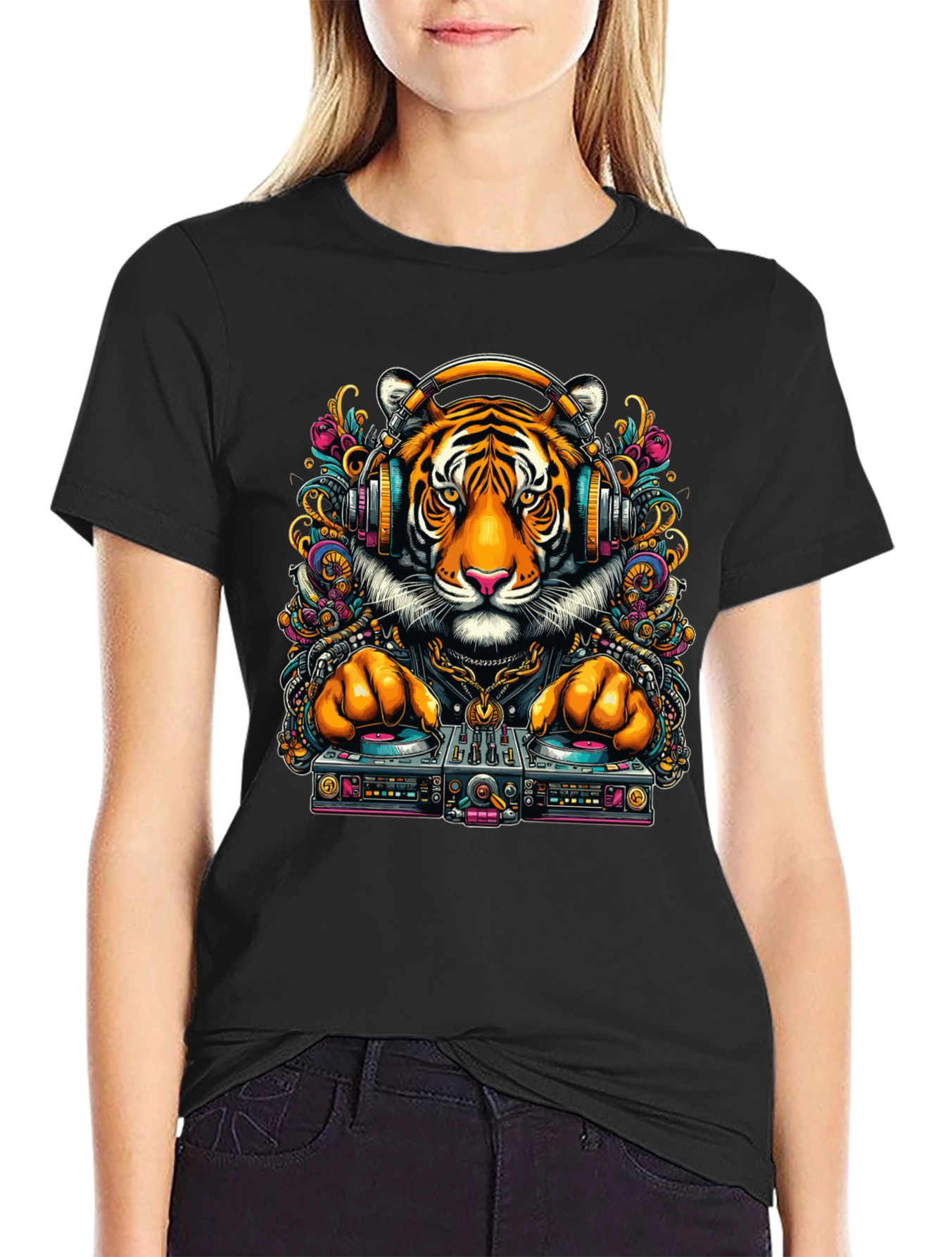 DJ Tiger Graphic Tee - Cool Urban Style
