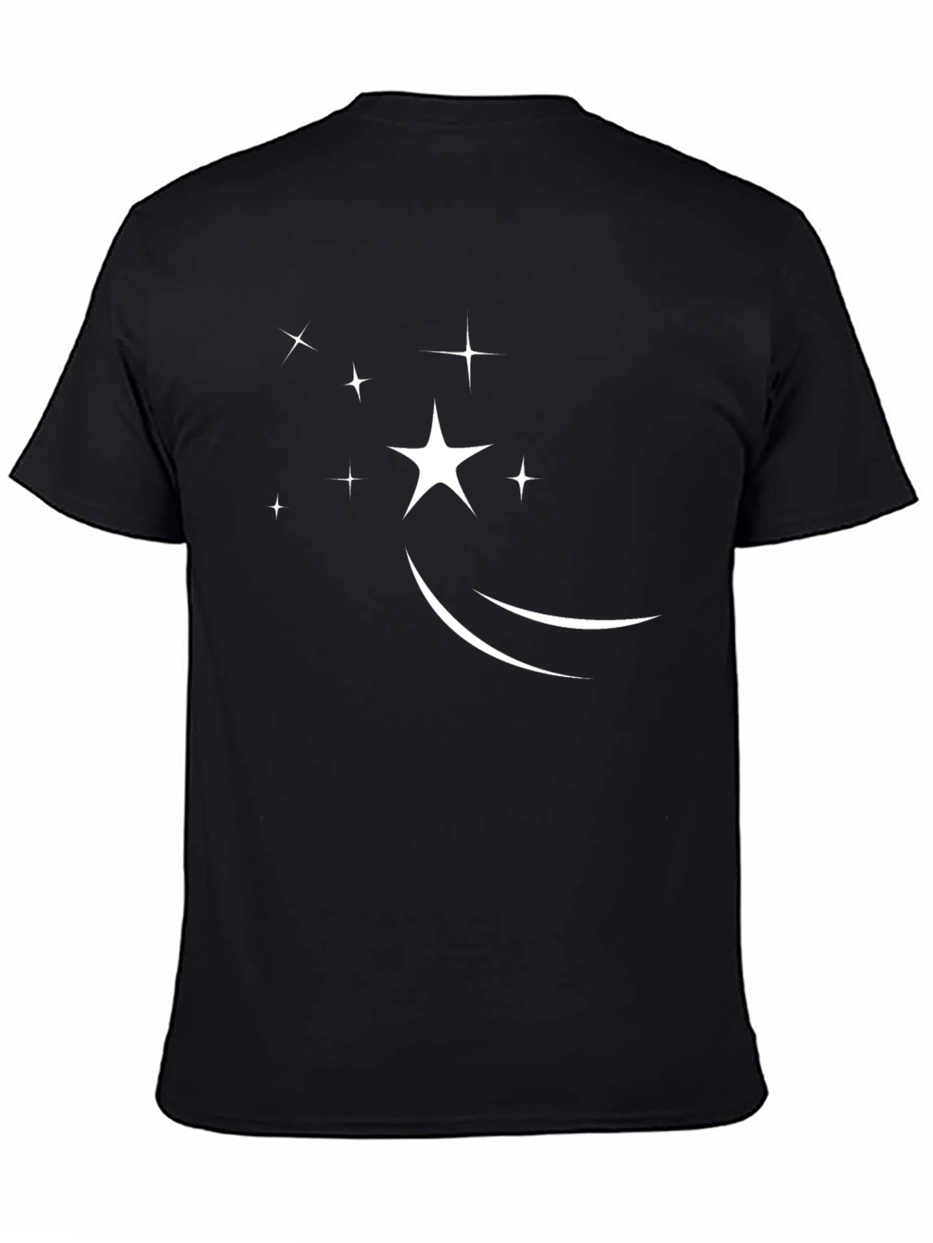 Stylish Black T-Shirt with Shooting Star Design