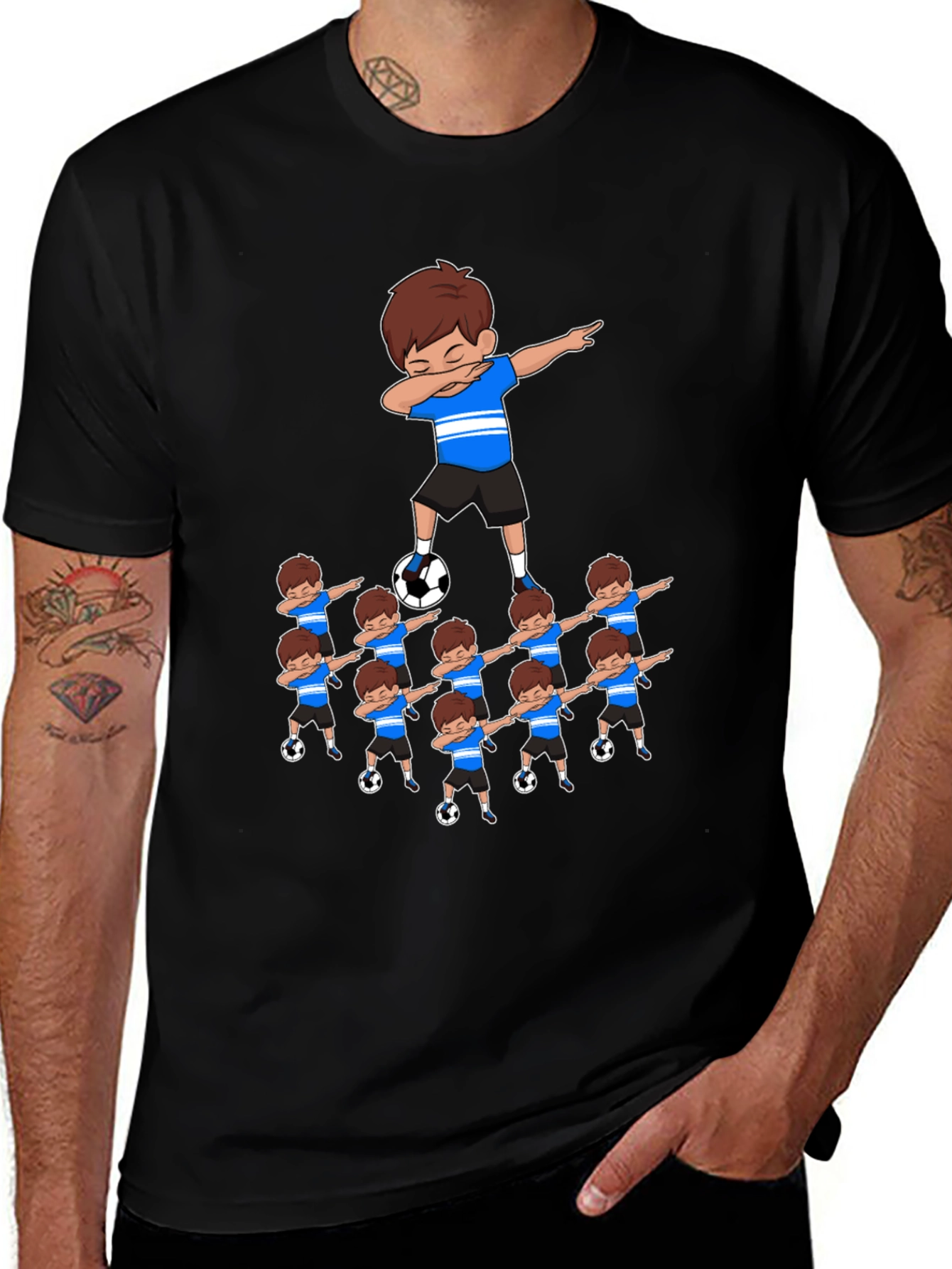 Dabbing Soccer Team Graphic T-Shirt