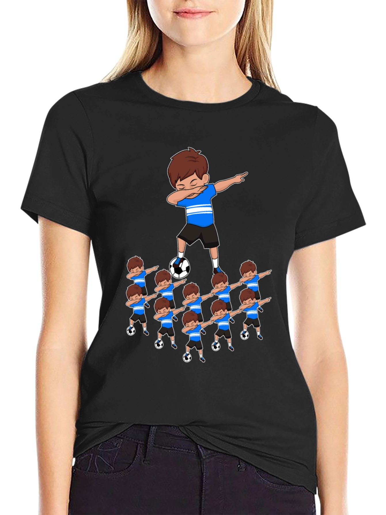 Dabbing Soccer Team Graphic T-Shirt