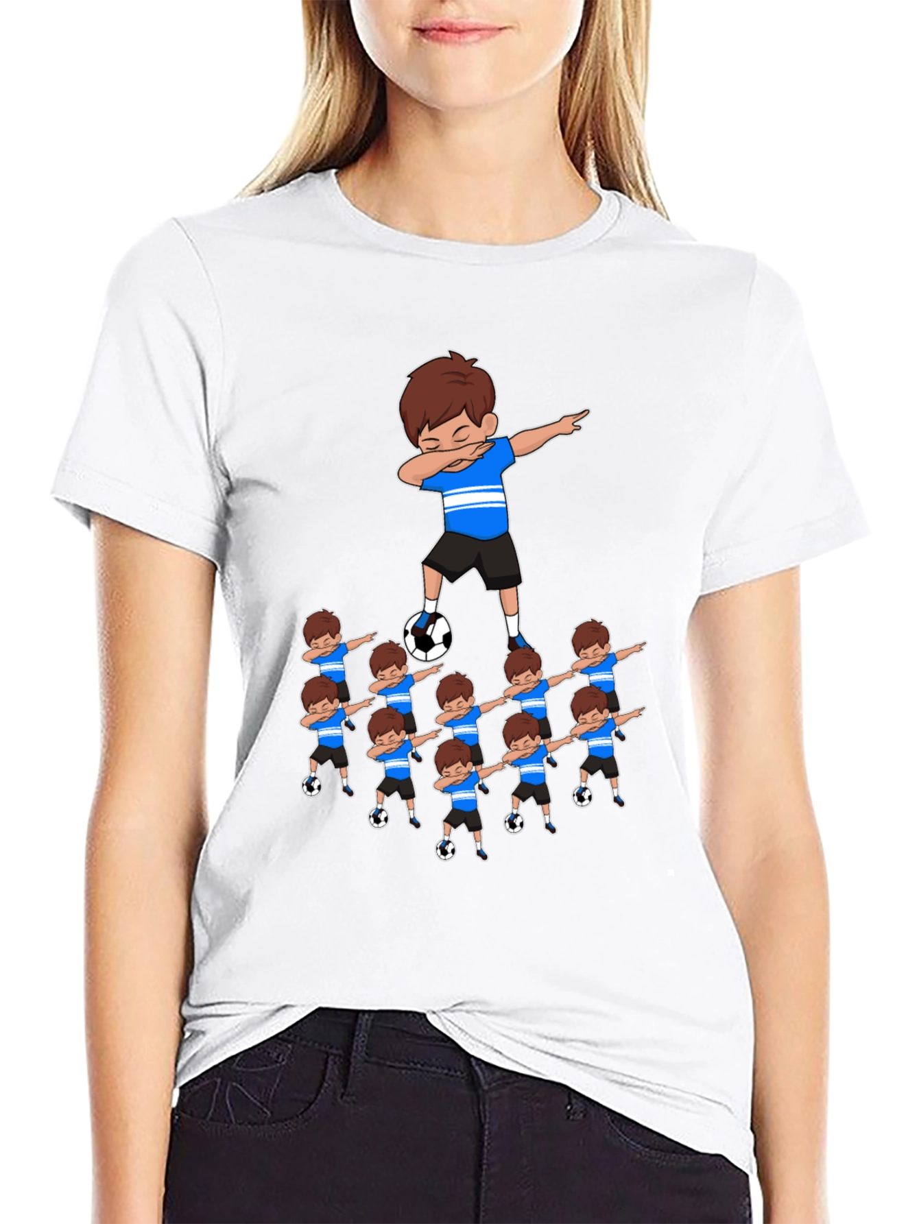 Dabbing Soccer Team Graphic T-Shirt