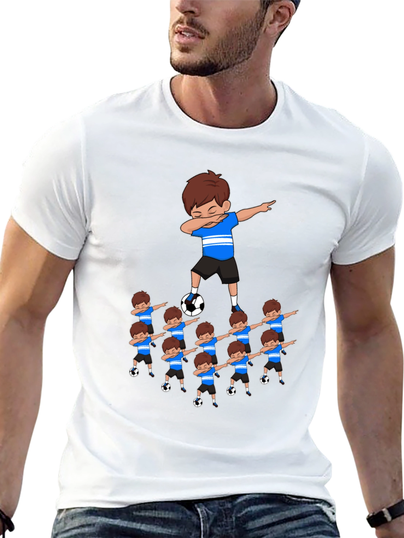 Dabbing Soccer Team Graphic T-Shirt