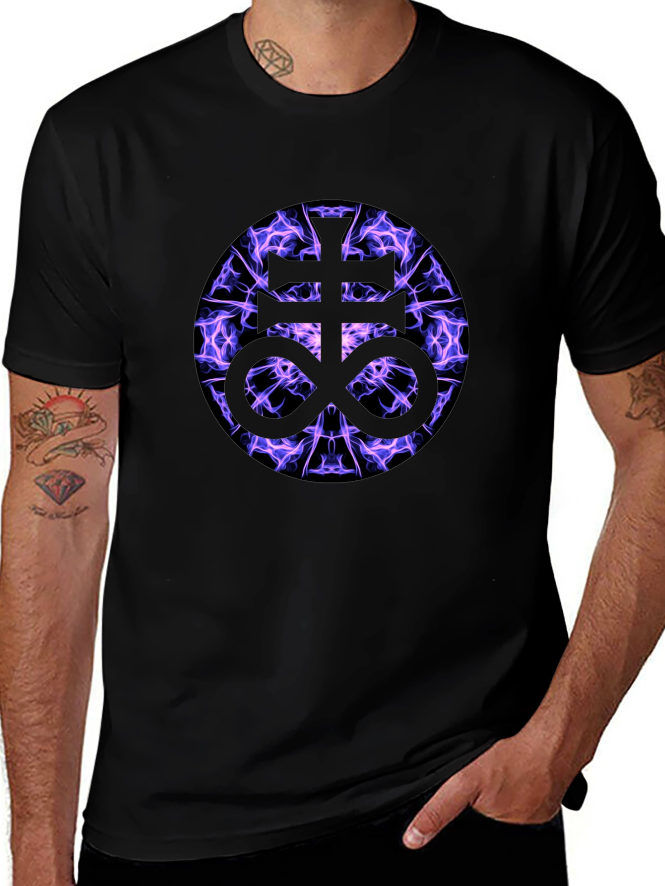 Leviathan Cross T-Shirt - Gothic Symbol Tee