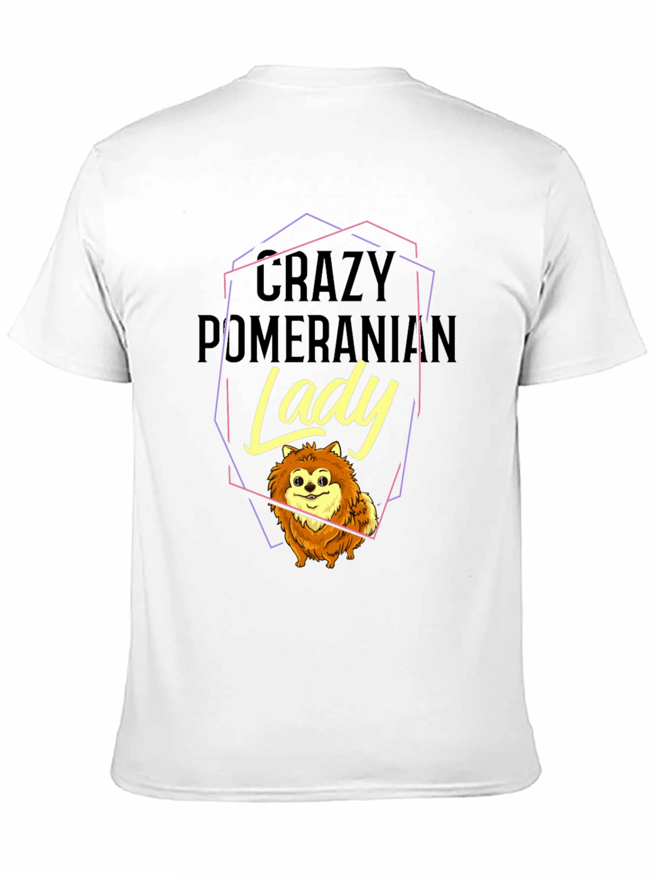 Crazy Pomeranian Lady Black Graphic Tee