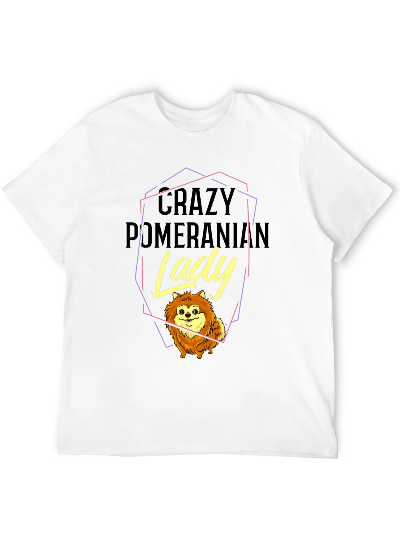 Crazy Pomeranian Lady Black Graphic Tee
