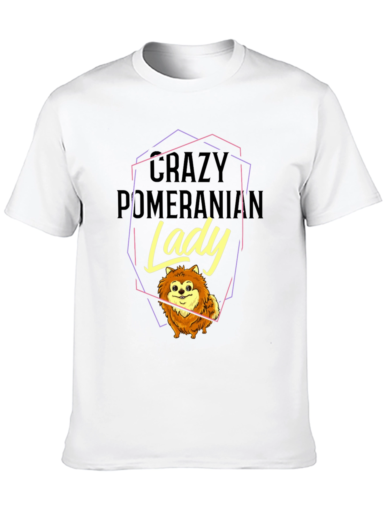 Crazy Pomeranian Lady Black Graphic Tee