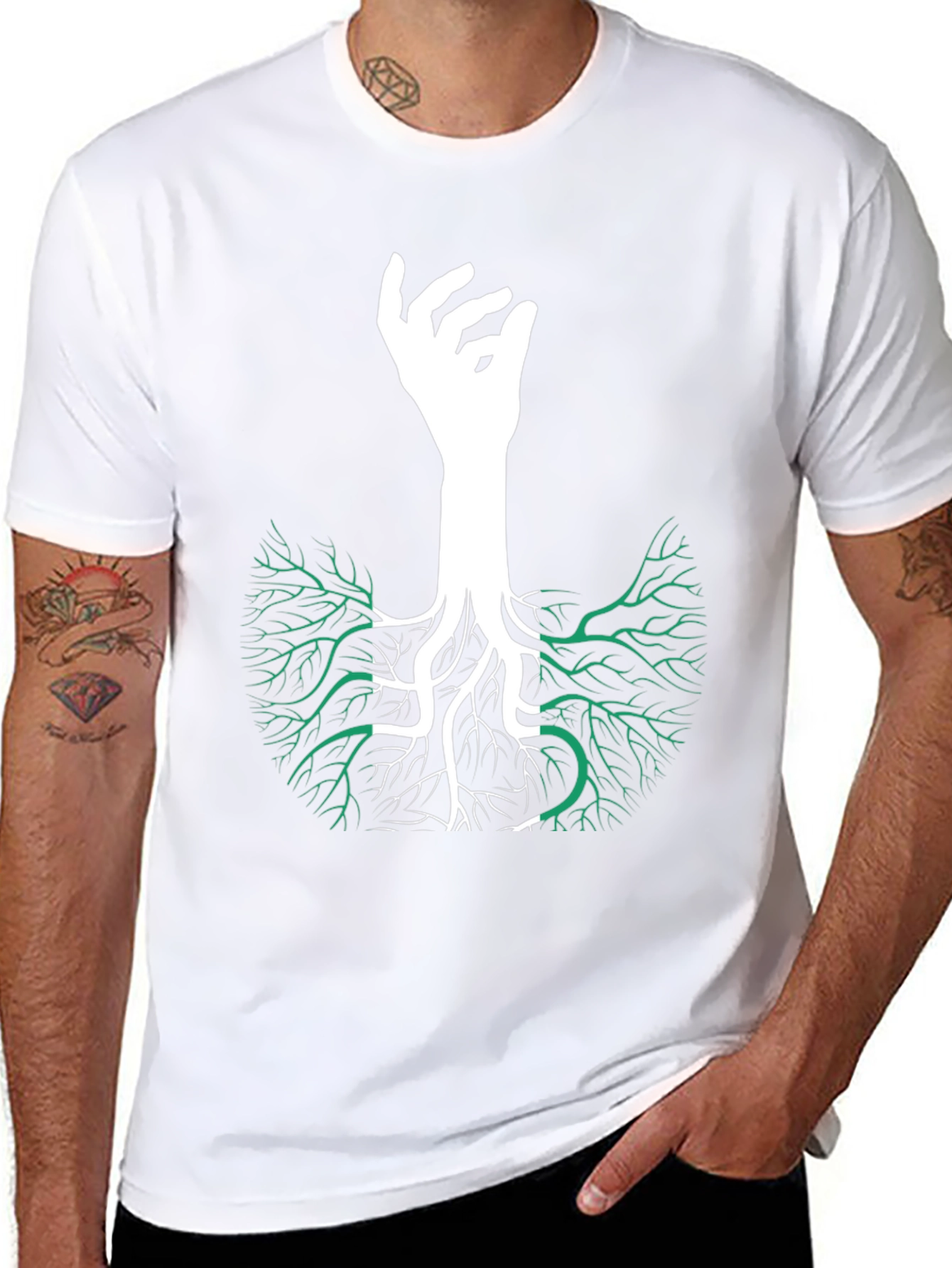 Nigeria Roots T-Shirt - Hand Tree Design