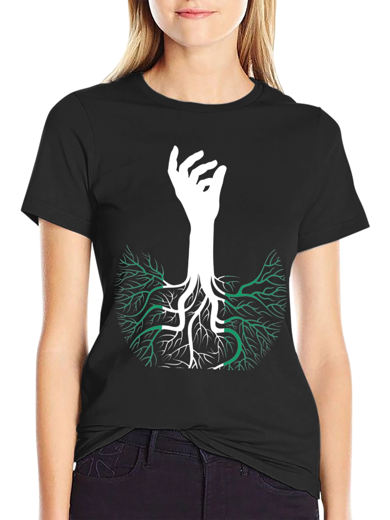 Nigeria Roots T-Shirt - Hand Tree Design