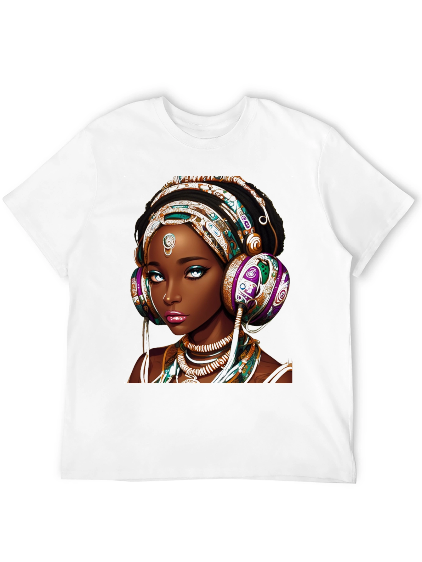 Stylish Black T-Shirt with African Queen Graphic
