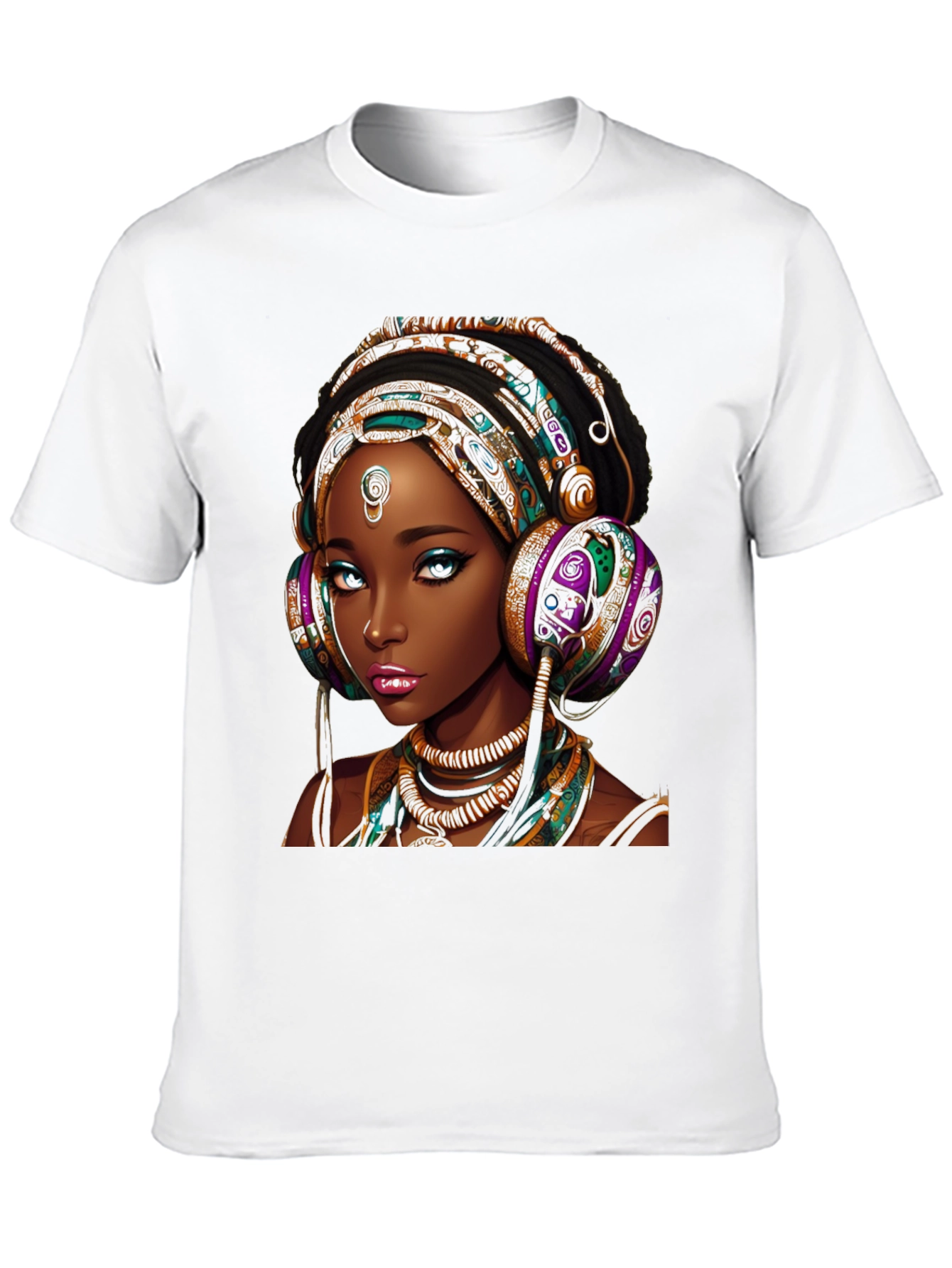 Stylish Black T-Shirt with African Queen Graphic