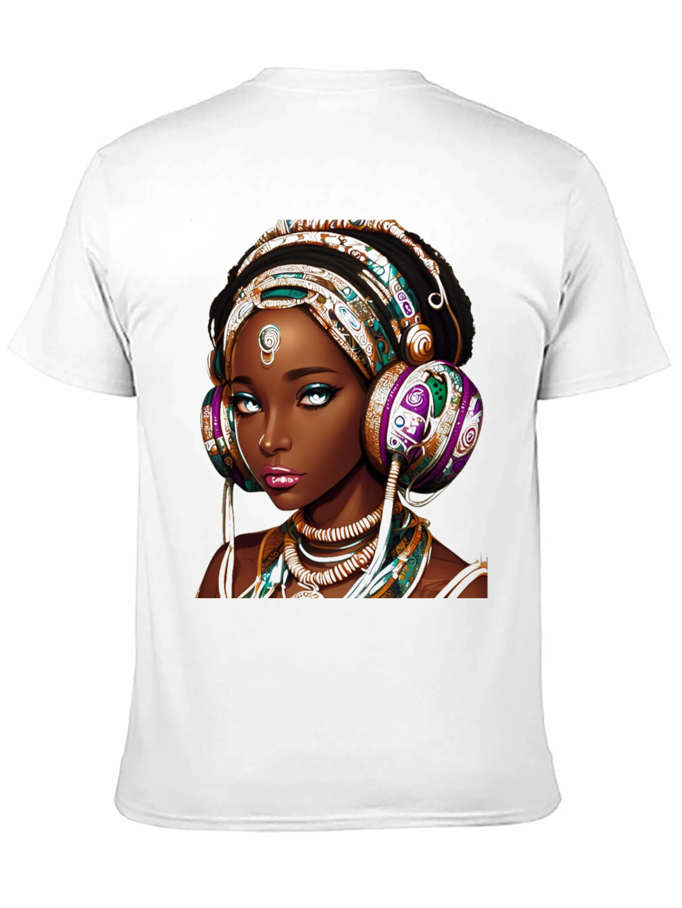 Stylish Black T-Shirt with African Queen Graphic