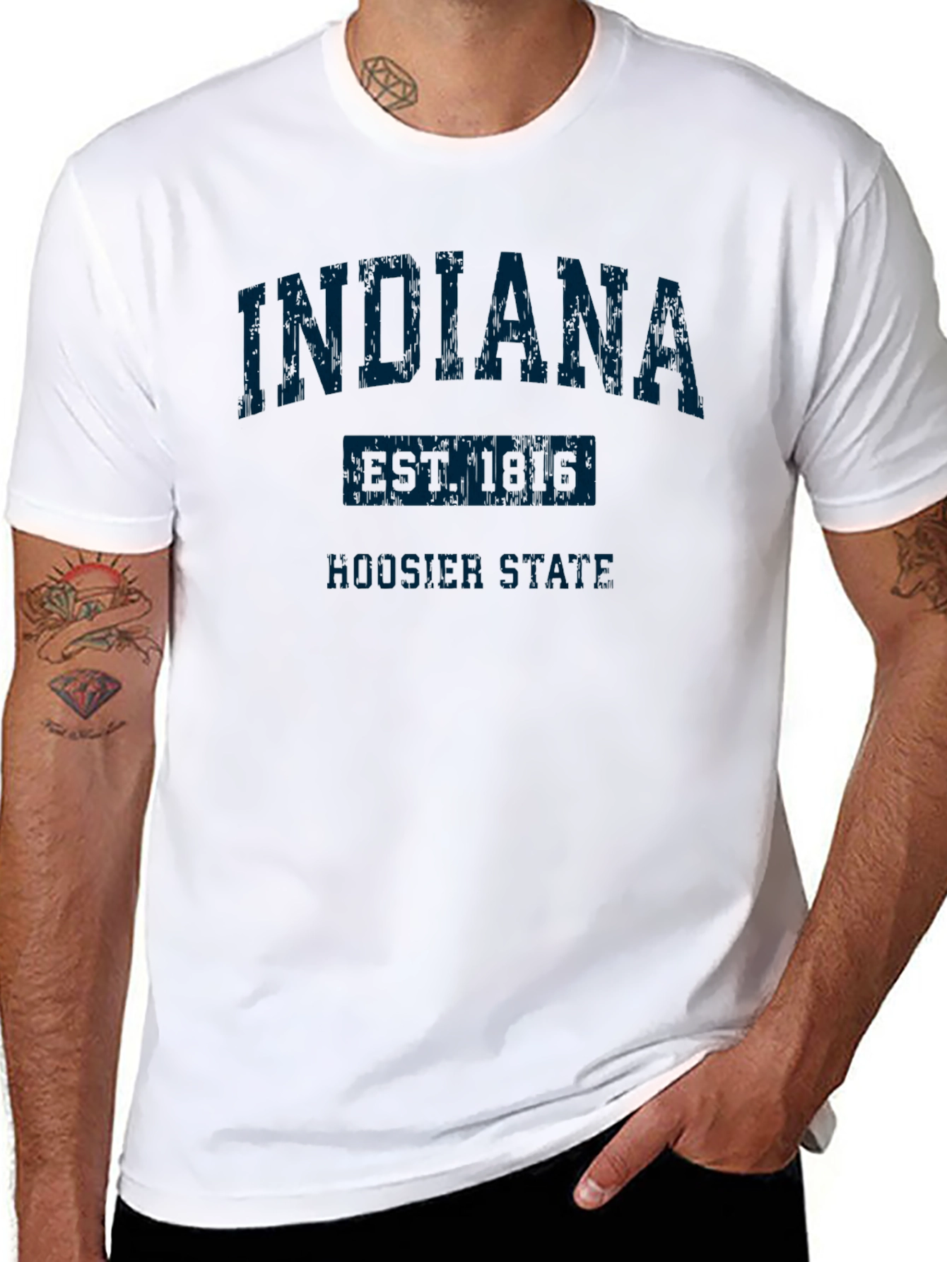 Indiana Hoosier State Black T-Shirt