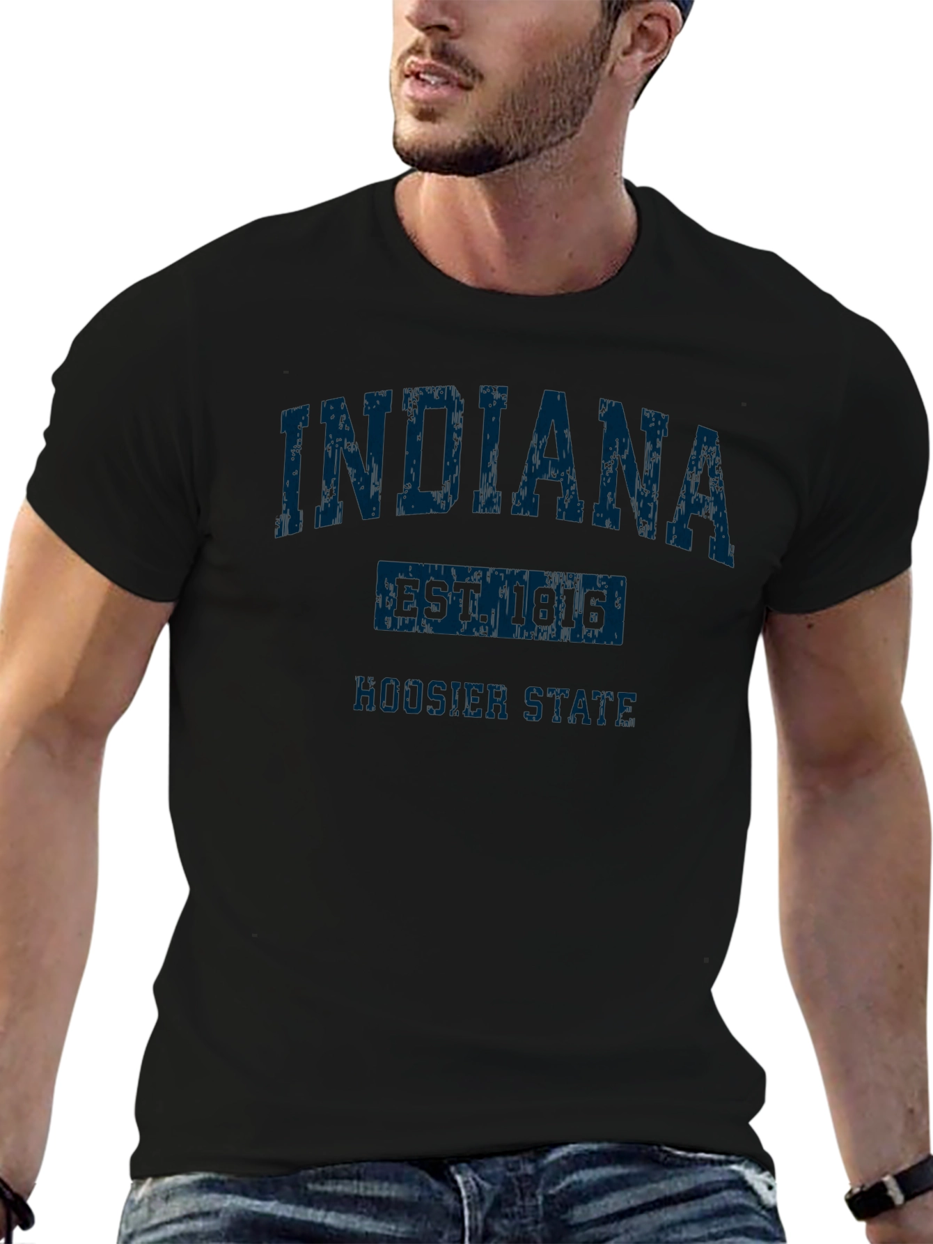 Indiana Hoosier State Black T-Shirt