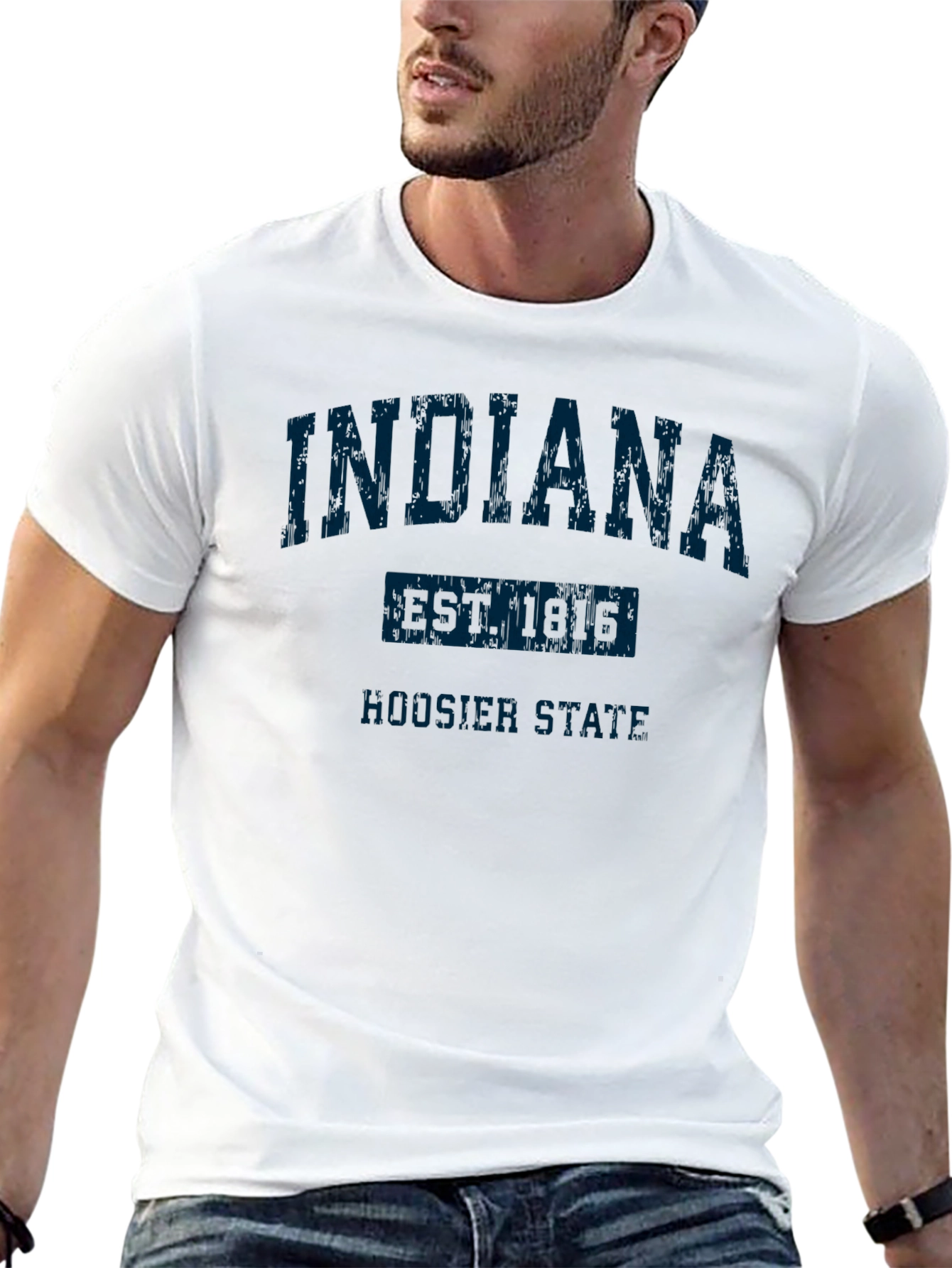 Indiana Hoosier State Black T-Shirt