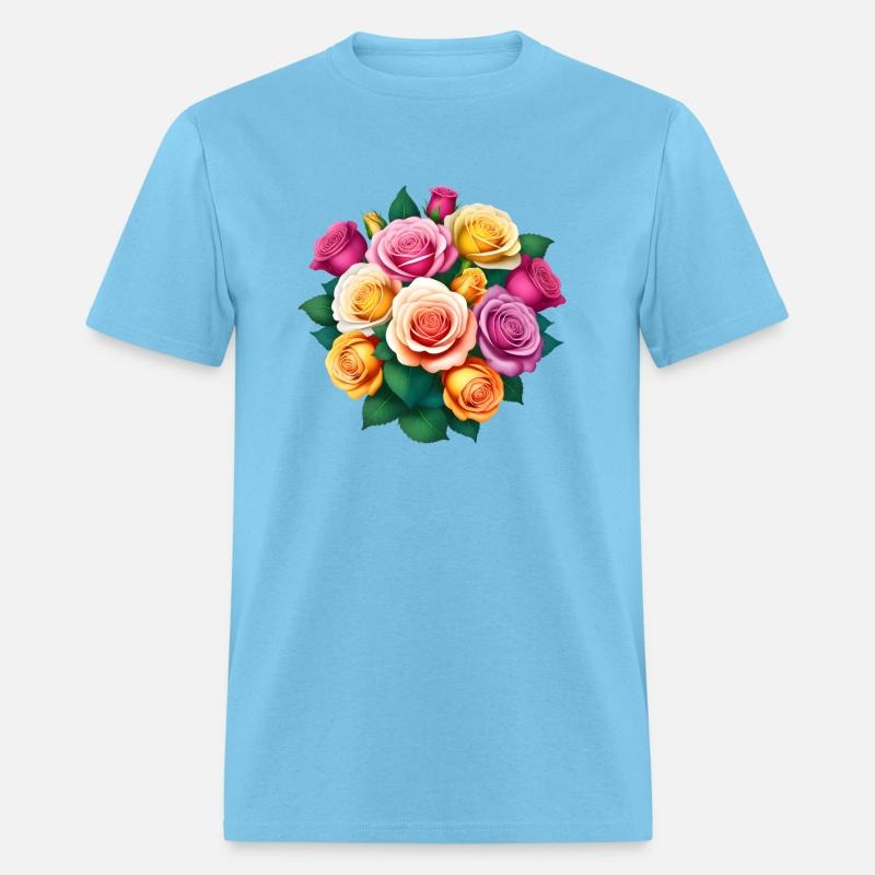 Colorful mixed roses bouquet