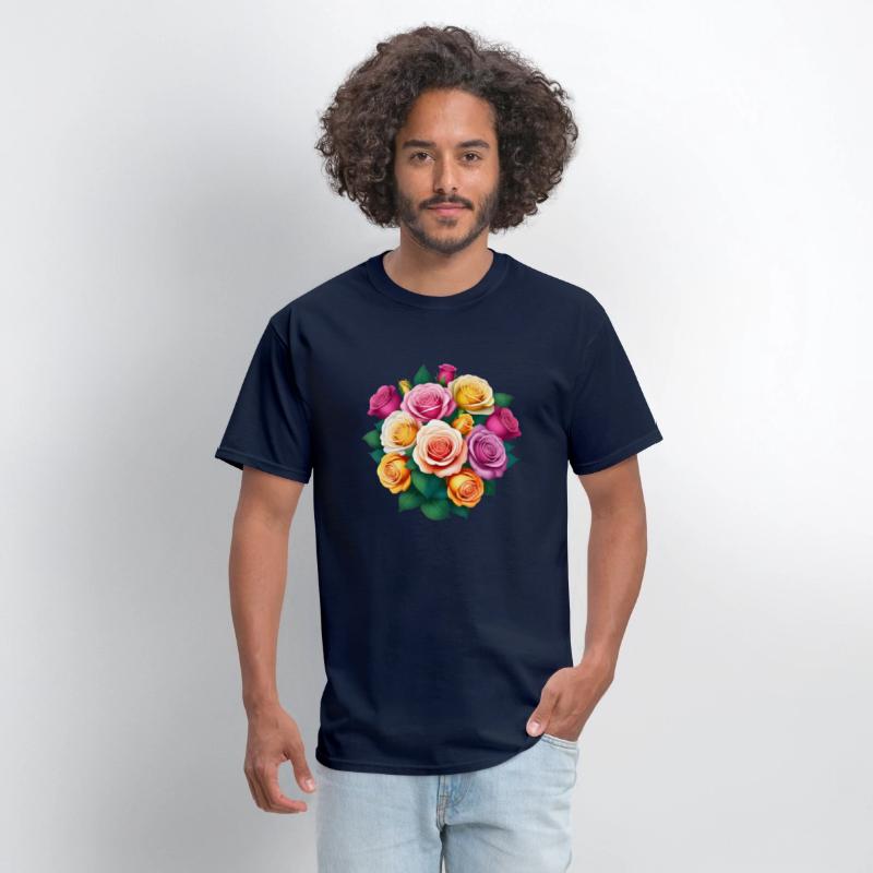 Colorful mixed roses bouquet