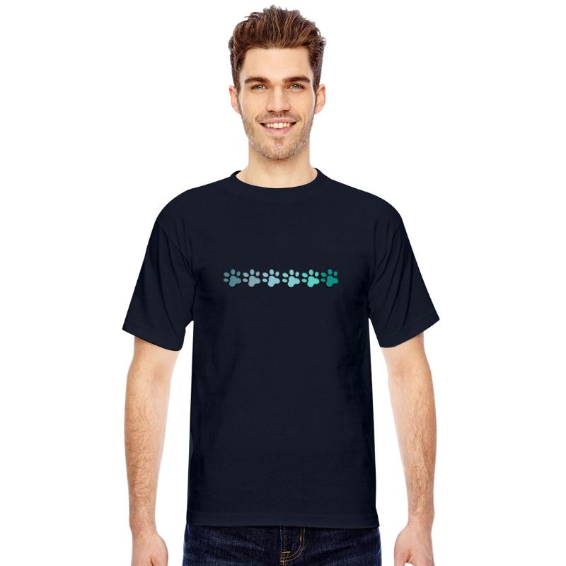 Colorful Paw Print Design Dog or cat lovers blue