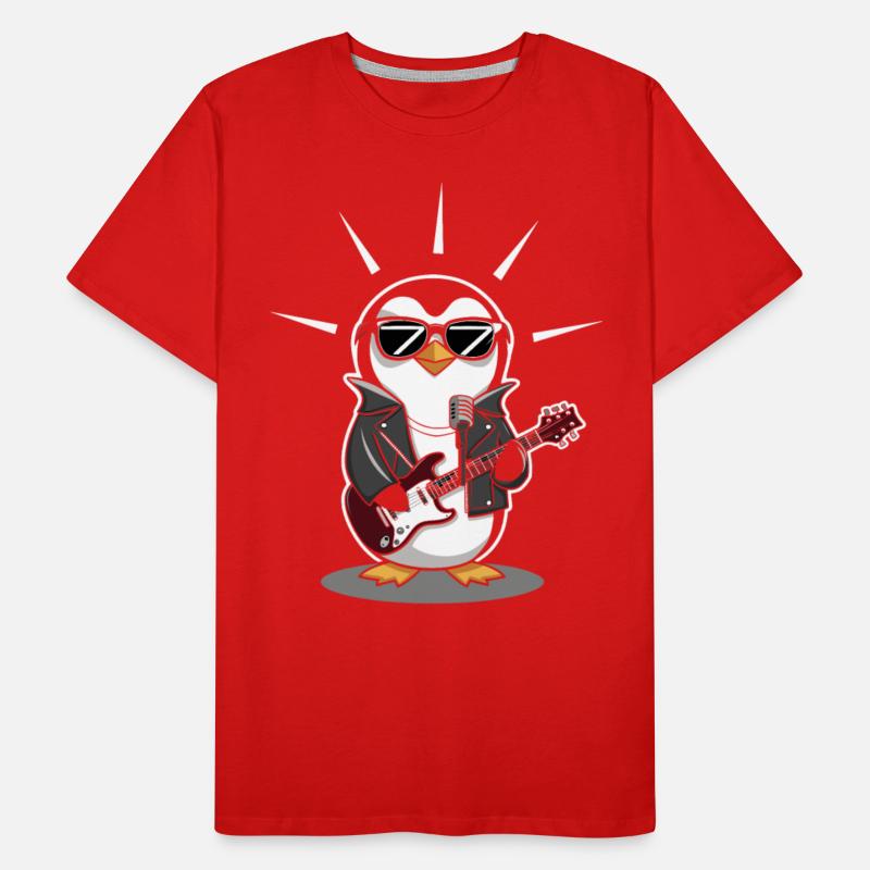 Cool Penguin Rocking Guitar with Sunglasses