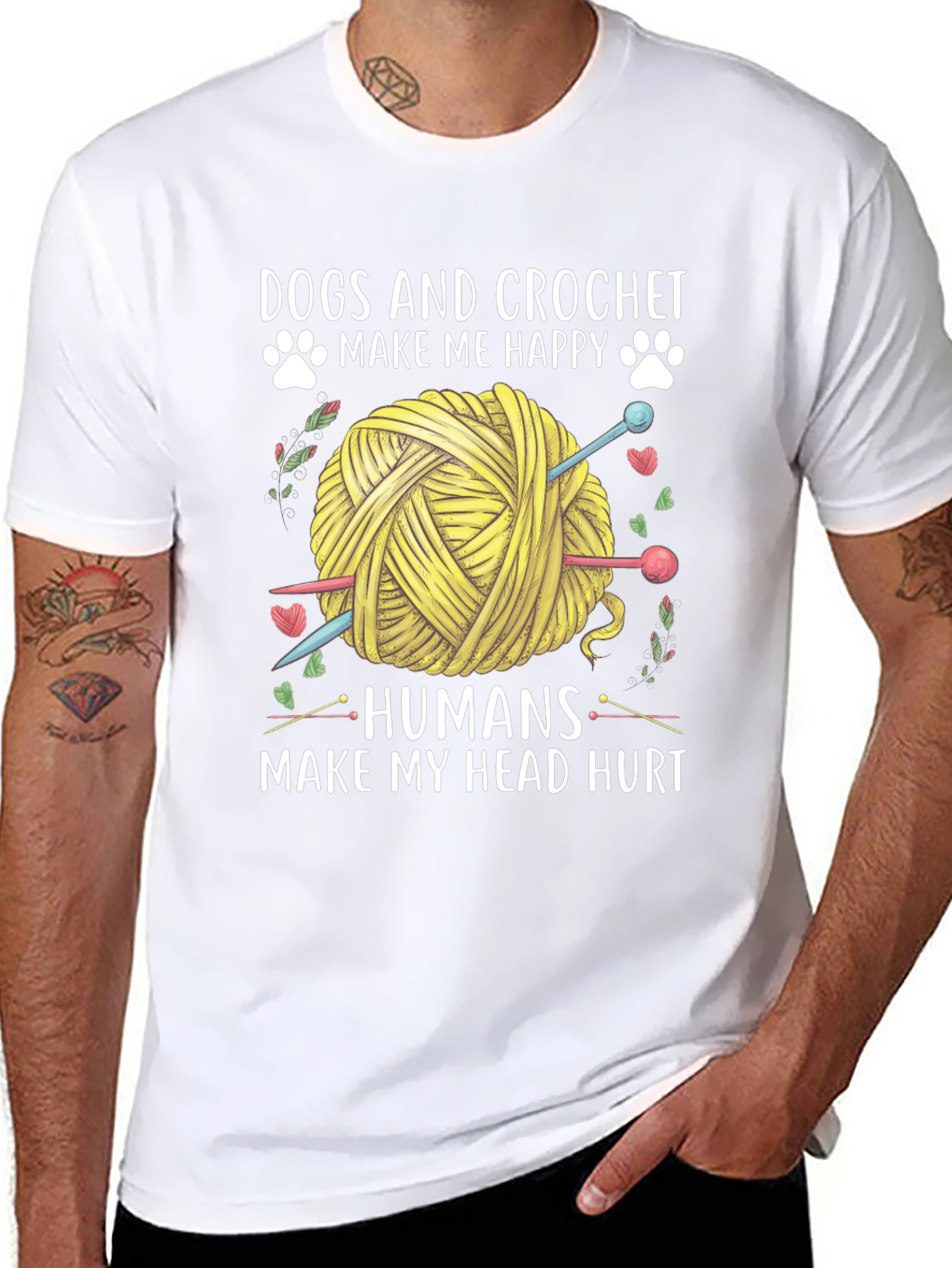 Dogs & Crochet Make Me Happy T-Shirt