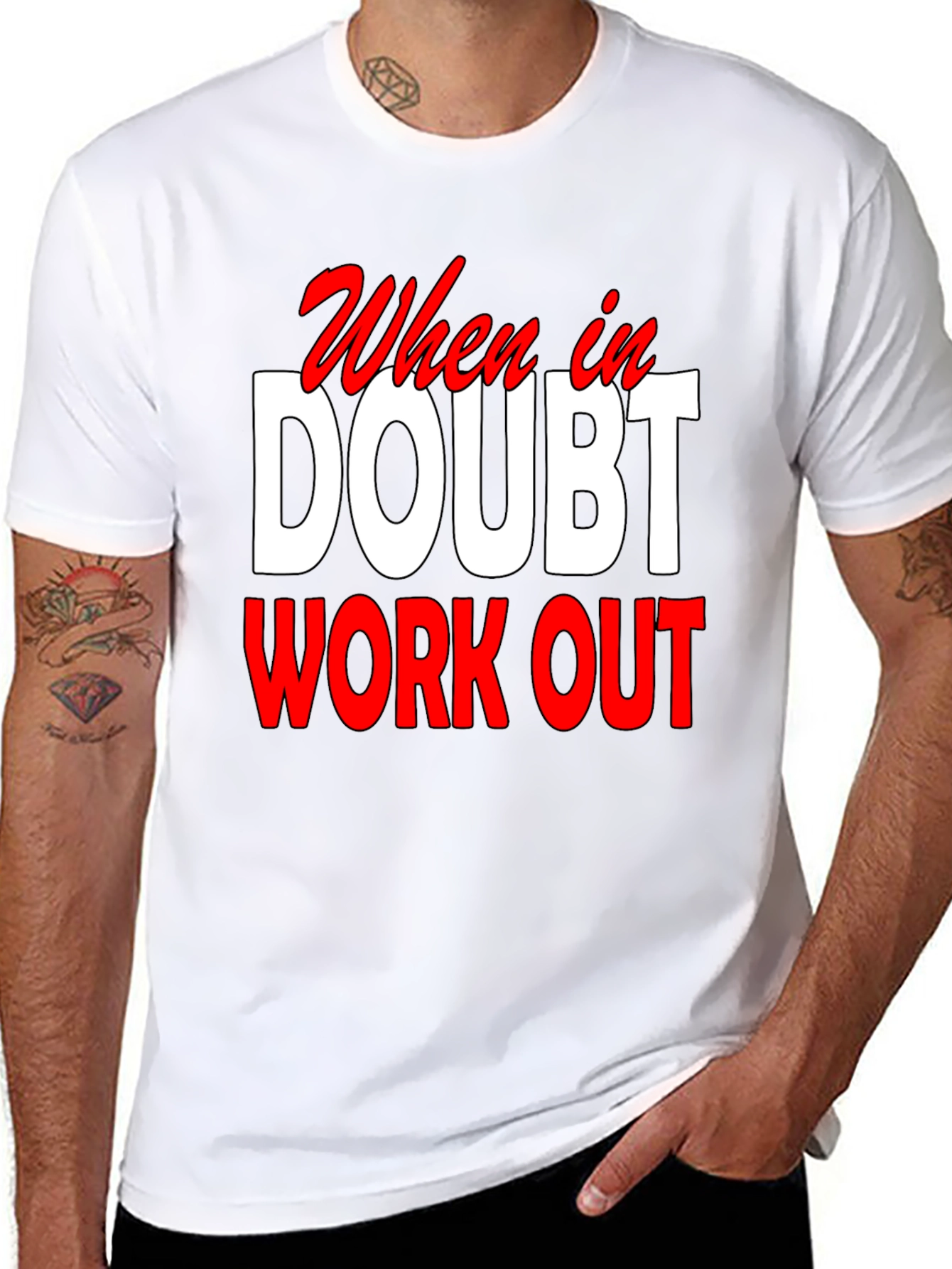 When In Doubt Workout Black T-Shirt