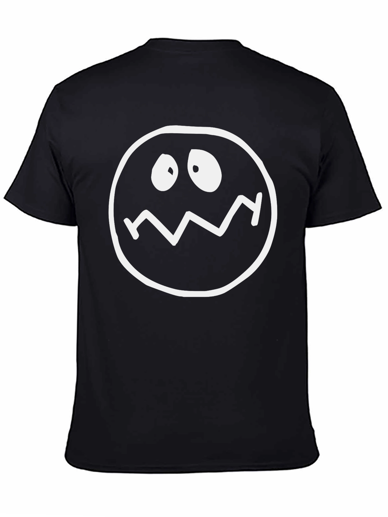 Funny Face Graphic Tee - Black Cotton T-Shirt