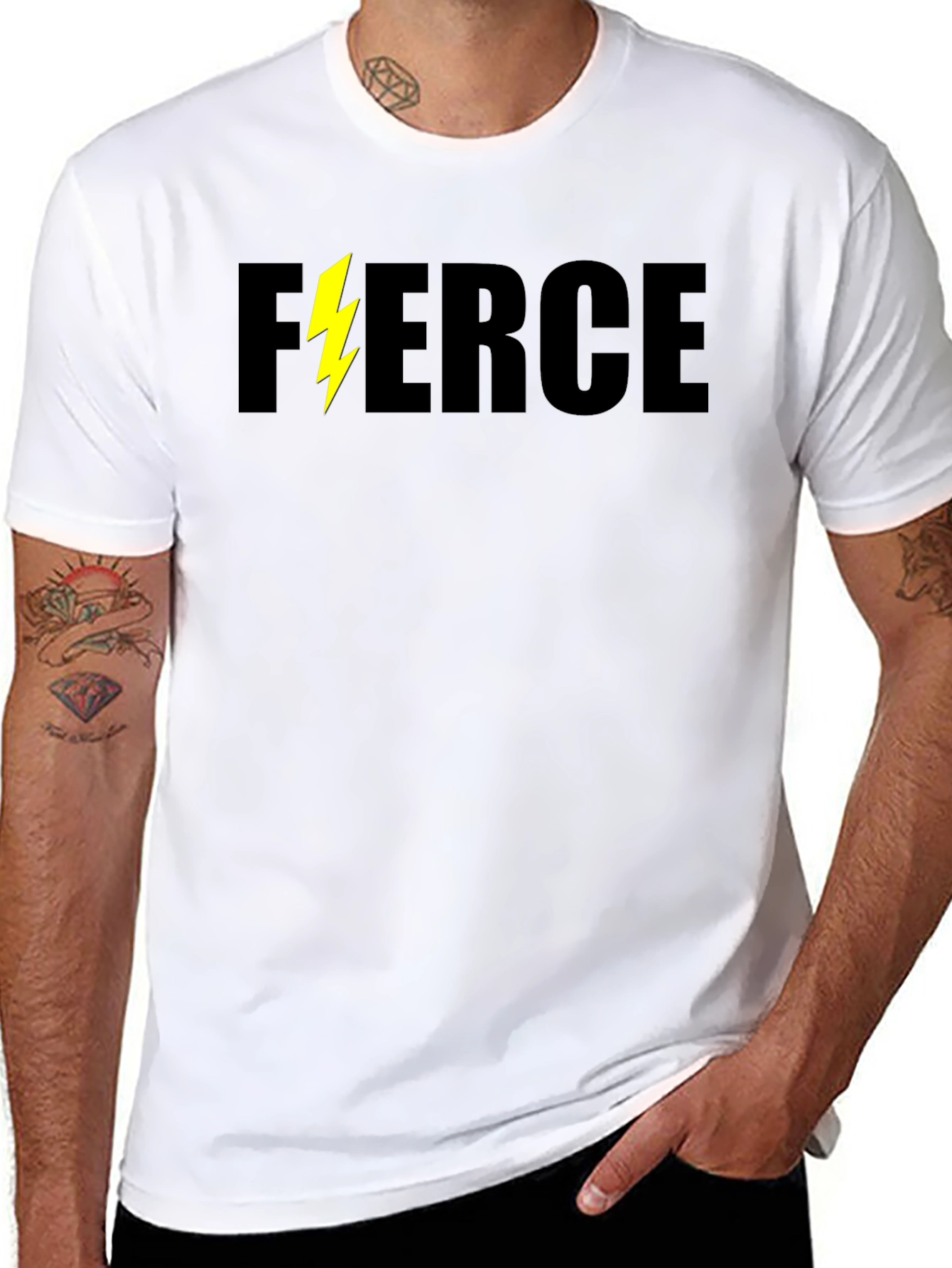 Fierce Lightning Bolt Black Graphic Tee