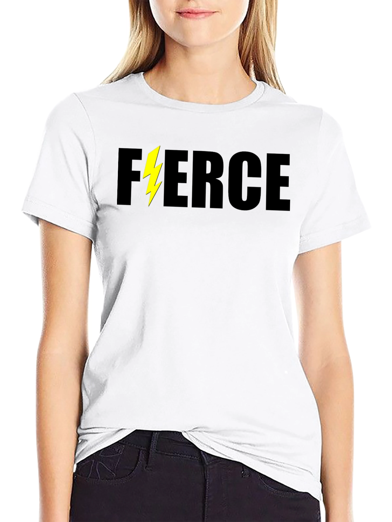 Fierce Lightning Bolt Black Graphic Tee
