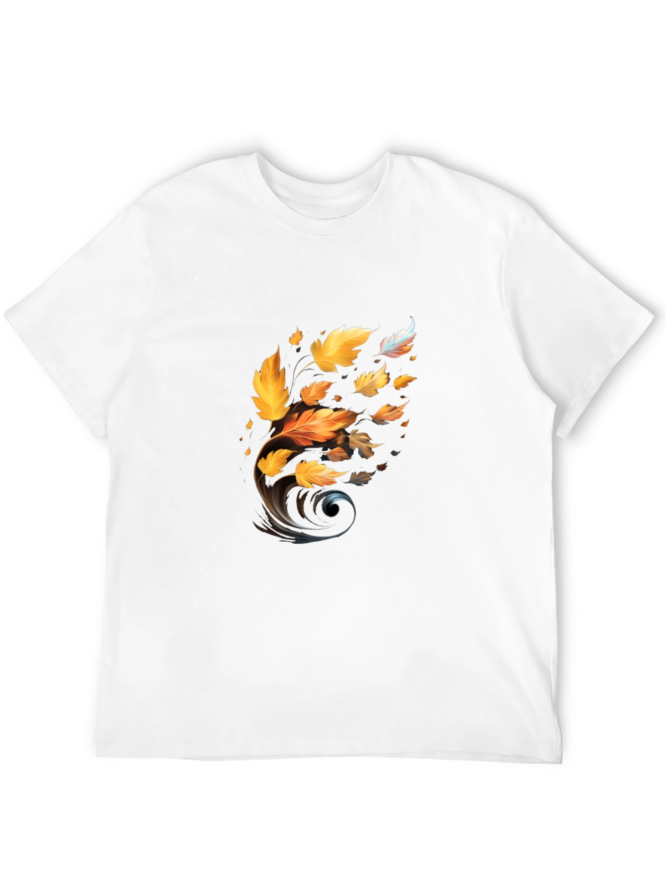 Autumn Leaves Graphic Black T-Shirt