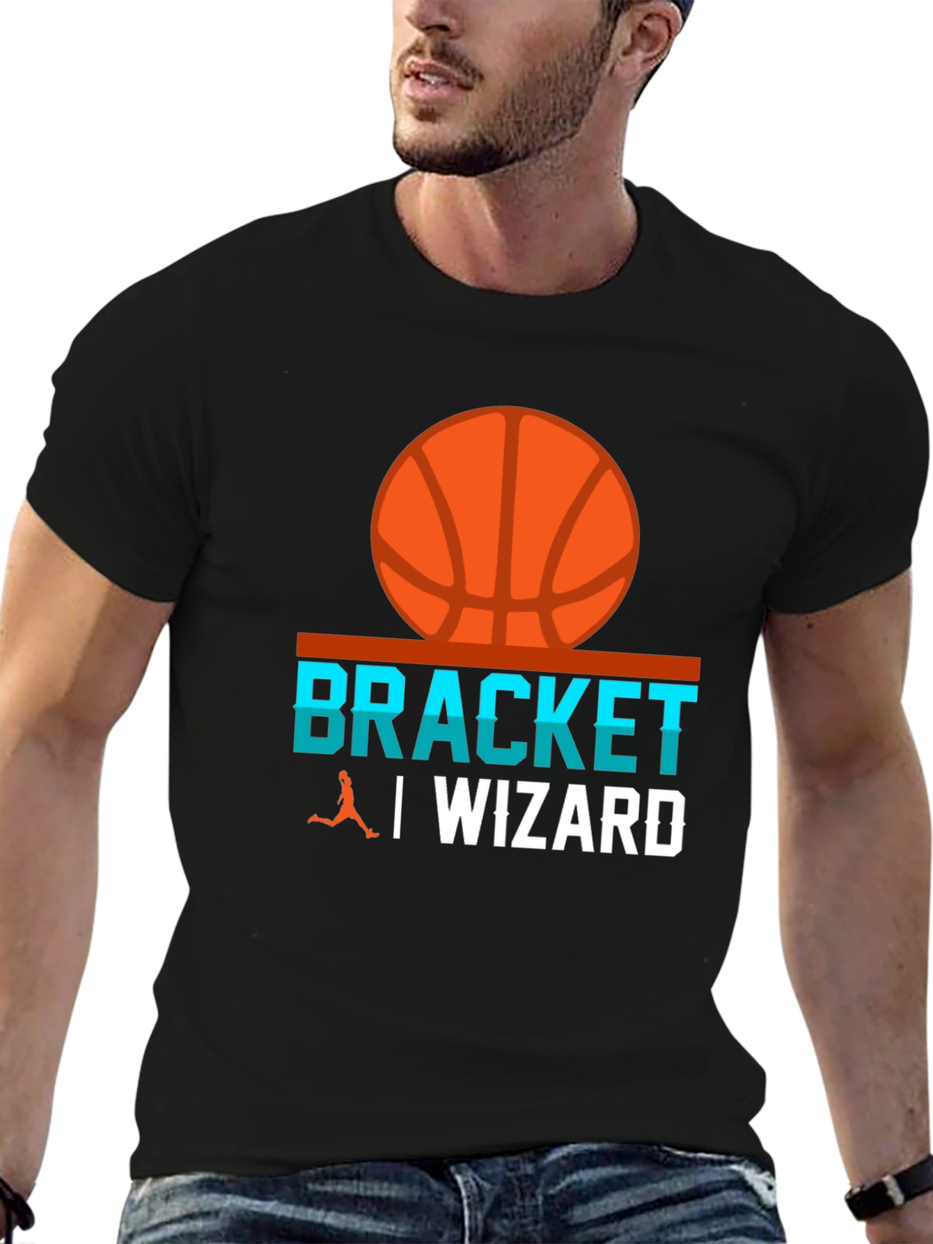 Bracket Wizard Basketball Graphic Tee - Black