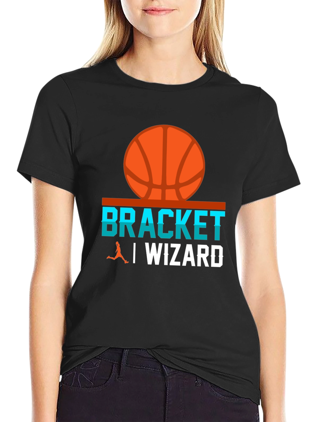 Bracket Wizard Basketball Graphic Tee - Black