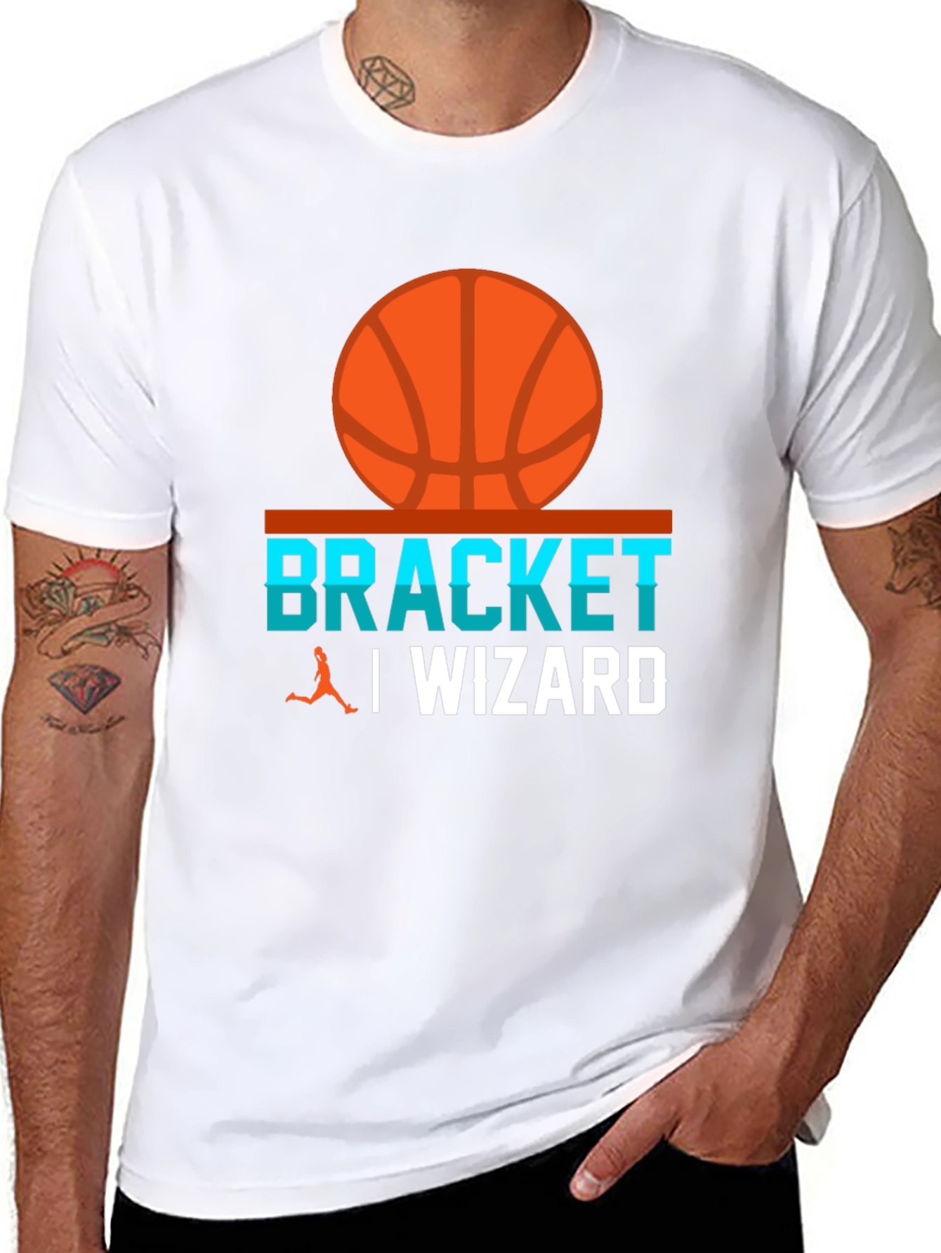 Bracket Wizard Basketball Graphic Tee - Black
