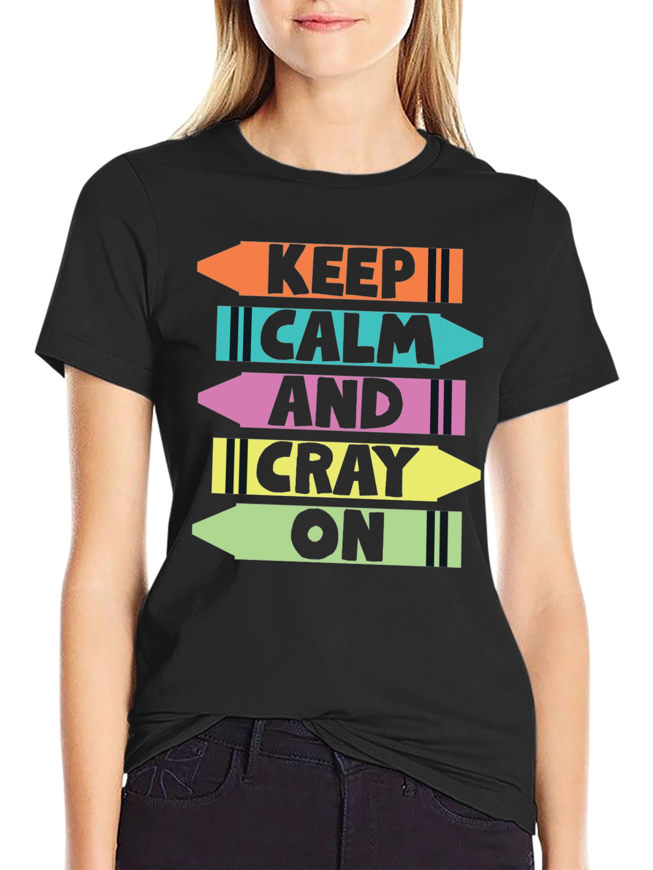 Keep Calm & Cray On T-Shirt Funny Crayon Design