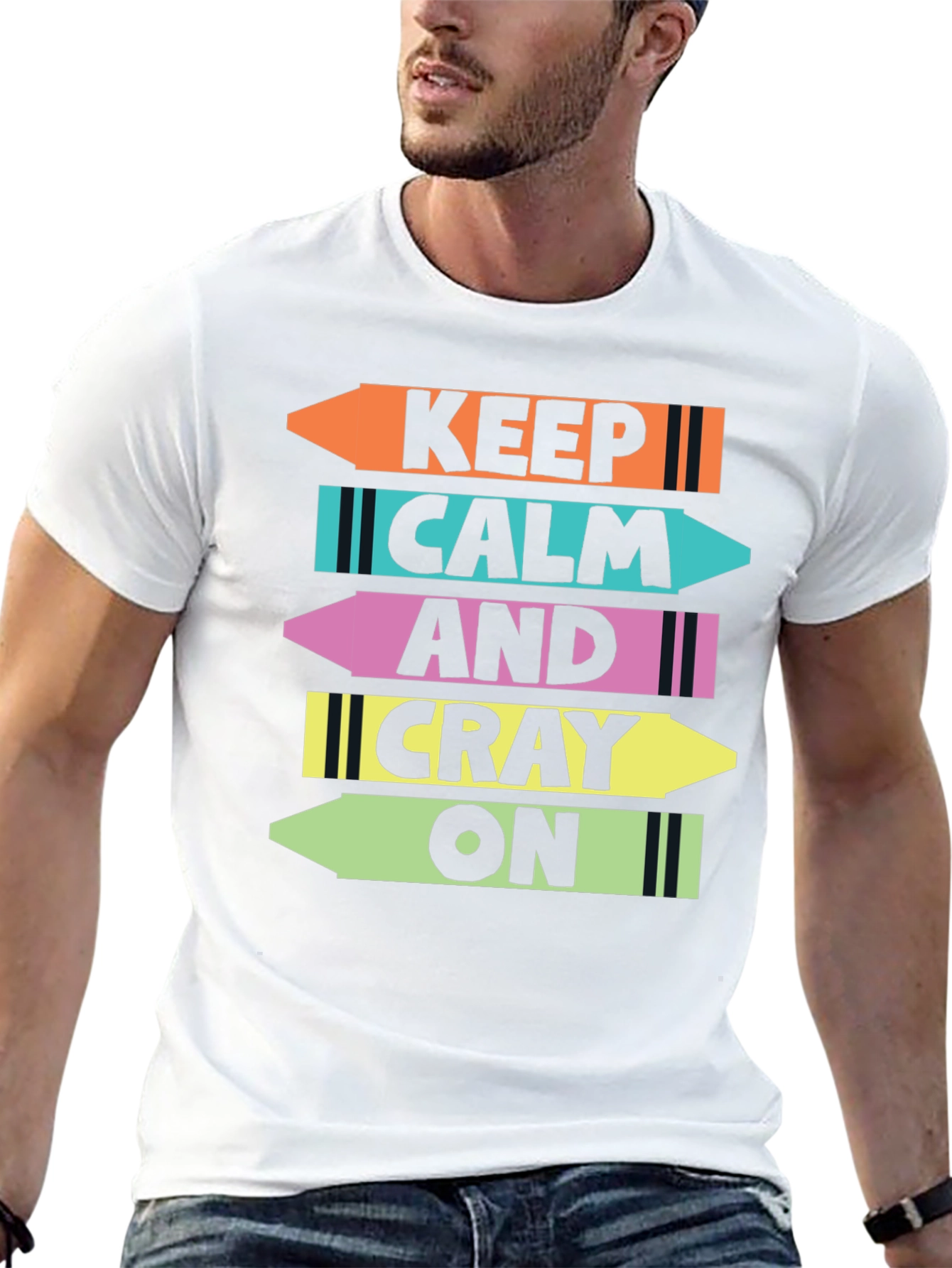 Keep Calm & Cray On T-Shirt Funny Crayon Design