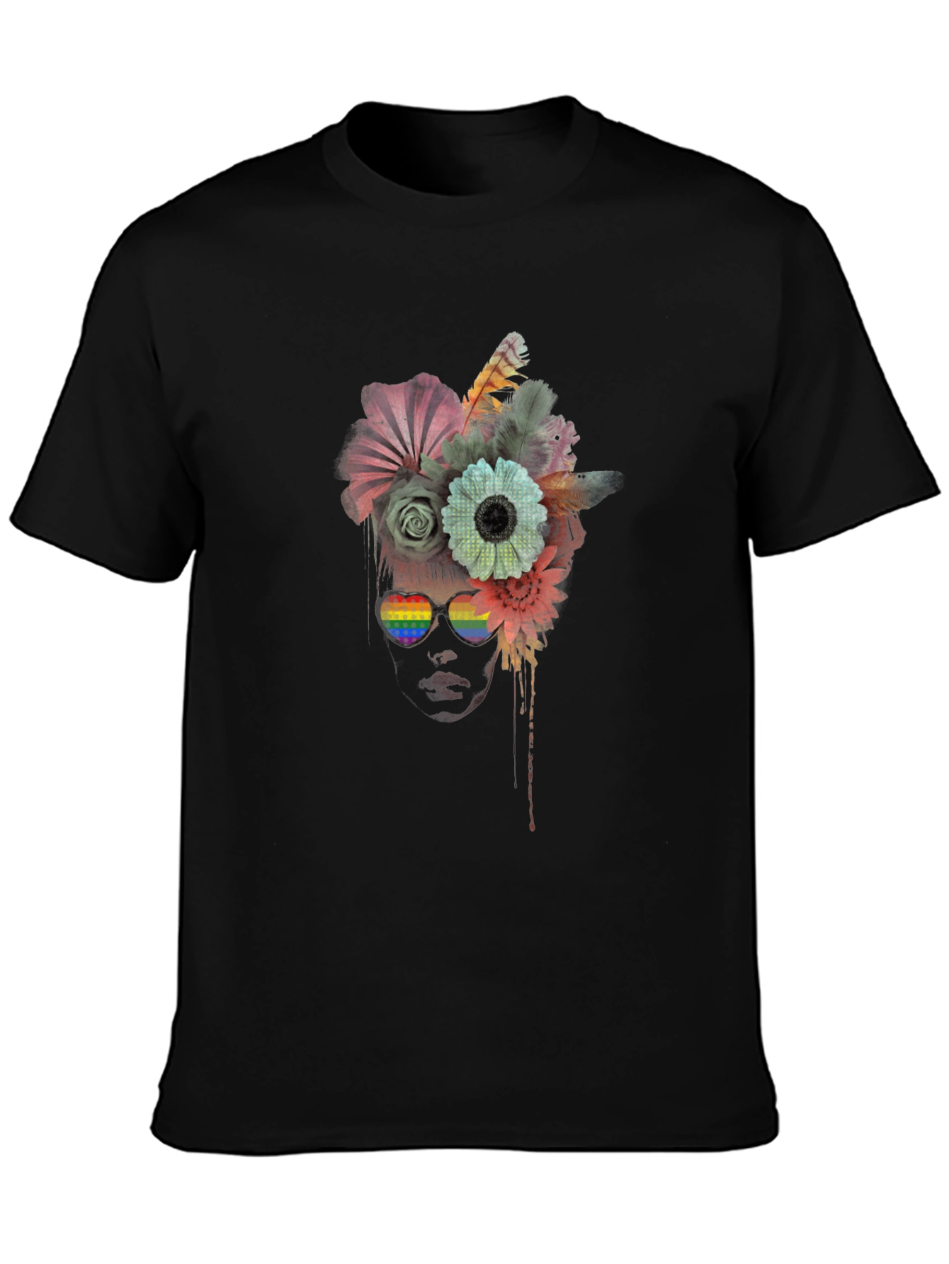 Floral Headpiece LGBTQ Pride Sunglasses Graphic Tee