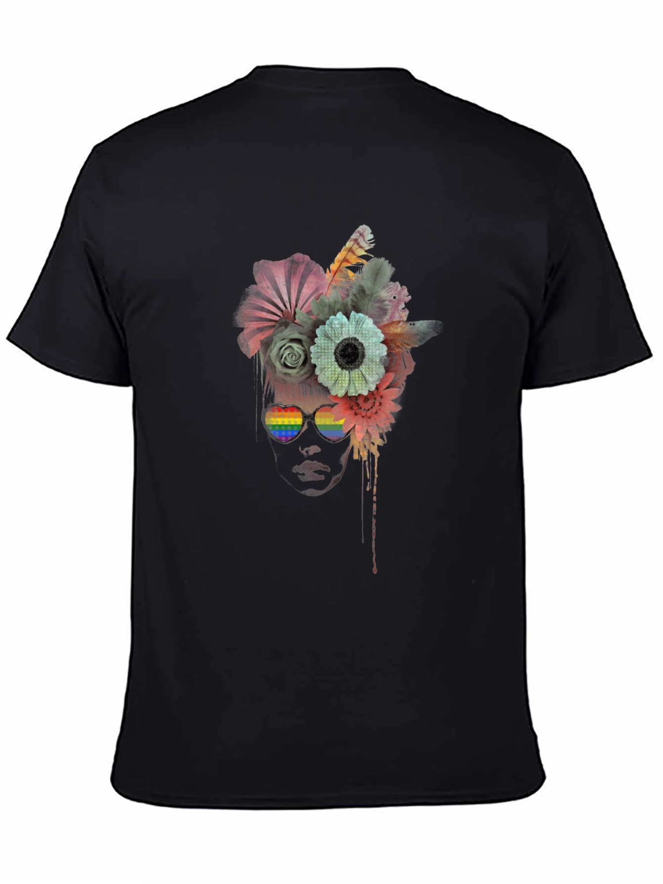 Floral Headpiece LGBTQ Pride Sunglasses Graphic Tee