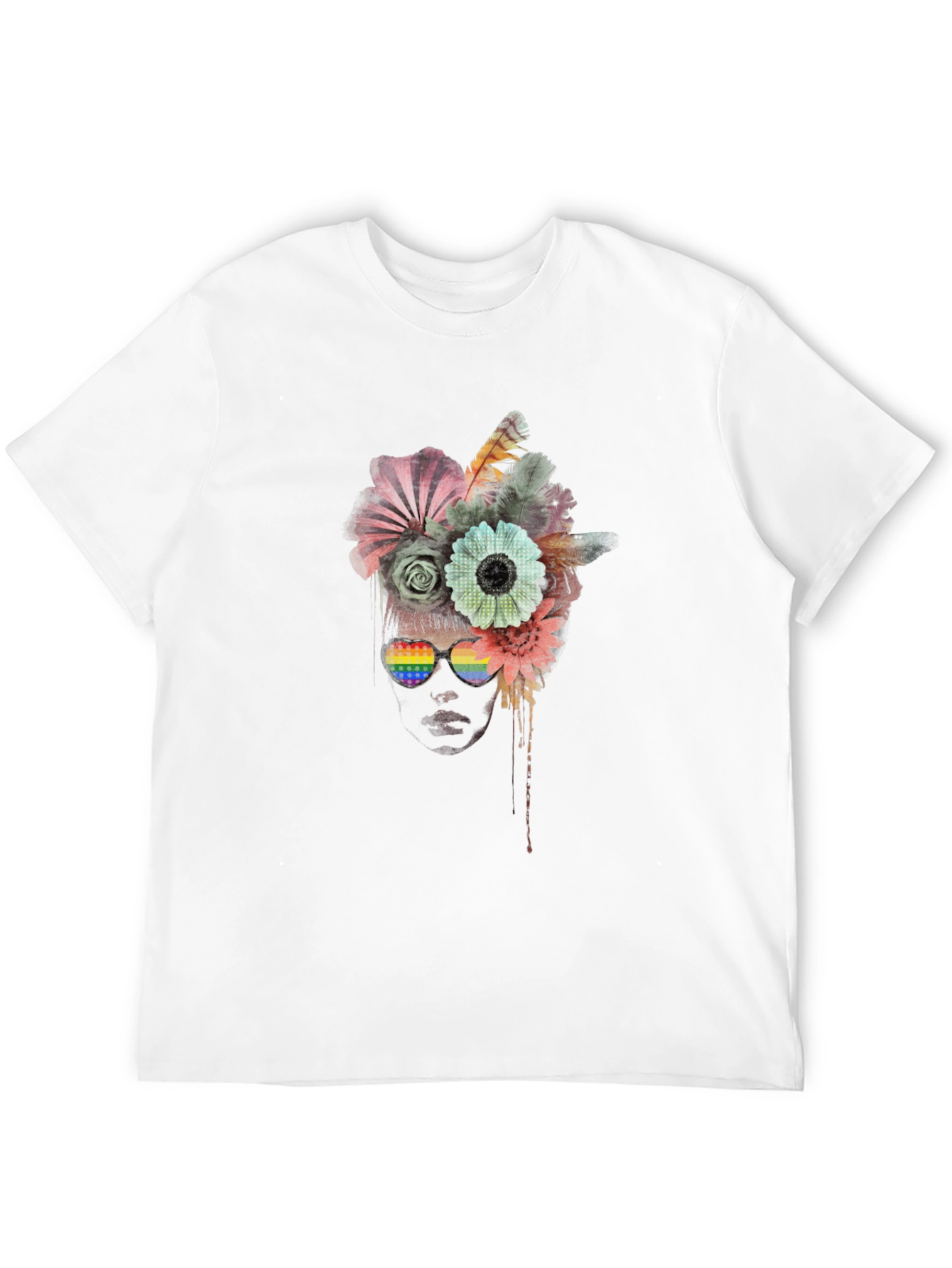Floral Headpiece LGBTQ Pride Sunglasses Graphic Tee