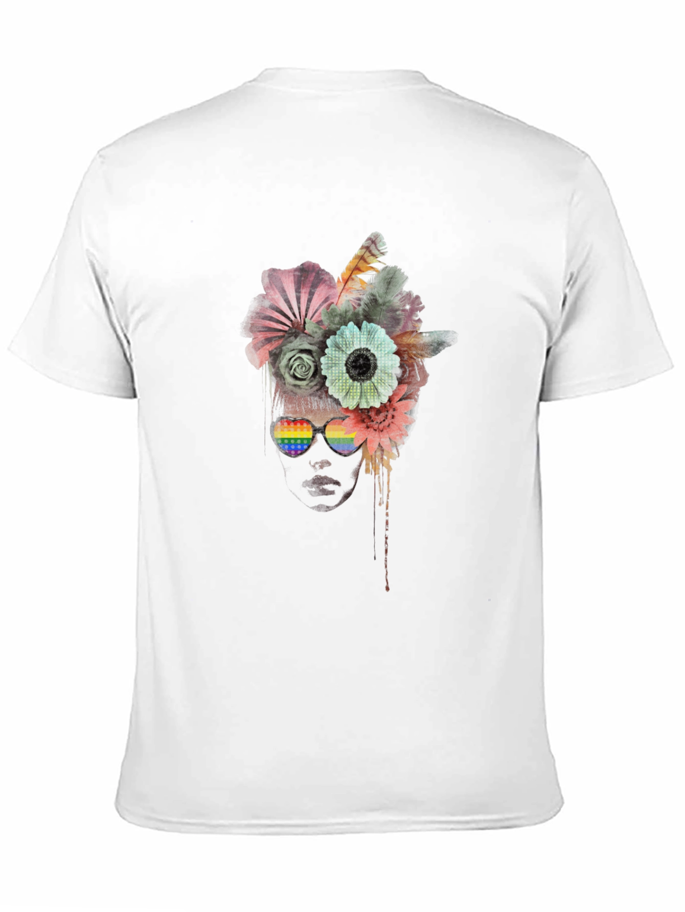 Floral Headpiece LGBTQ Pride Sunglasses Graphic Tee