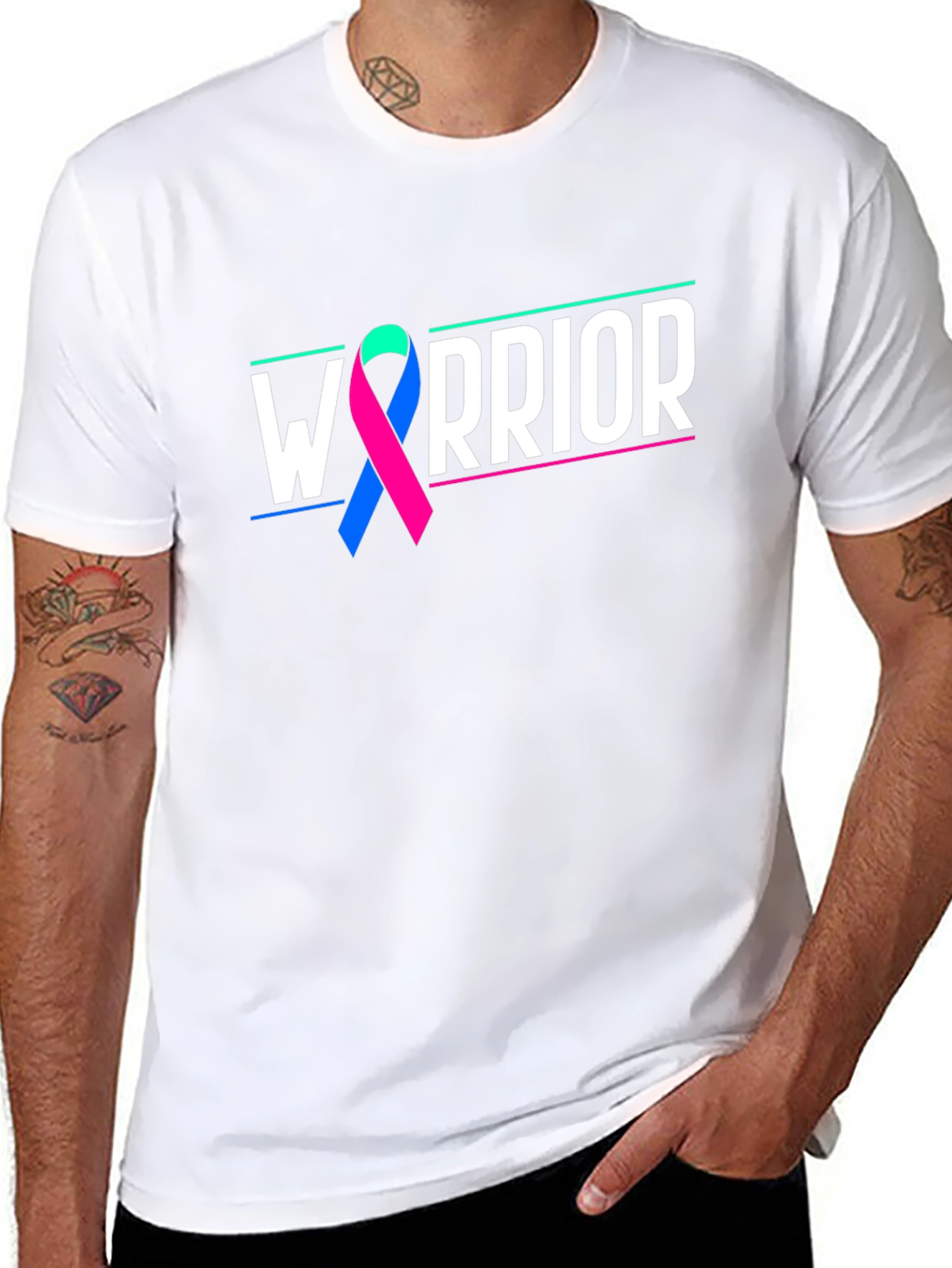 Warrior Ribbon Graphic Tee - Black Unisex