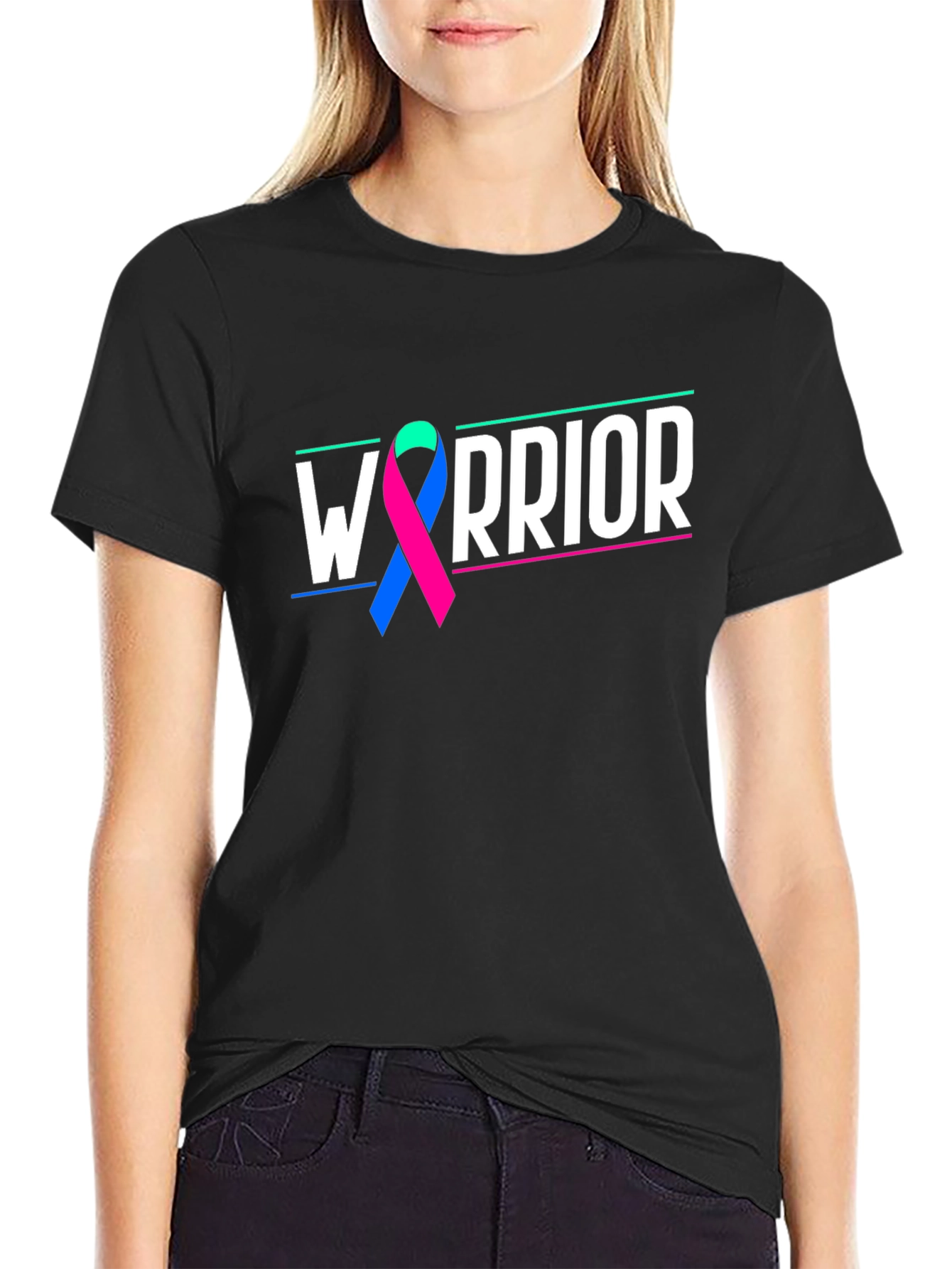 Warrior Ribbon Graphic Tee - Black Unisex