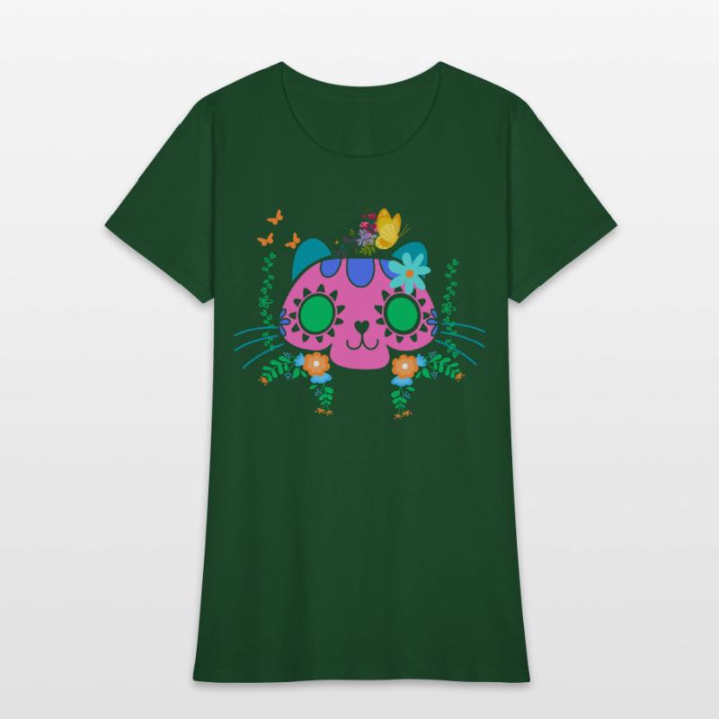 Cute Cat Sugar Skull Full