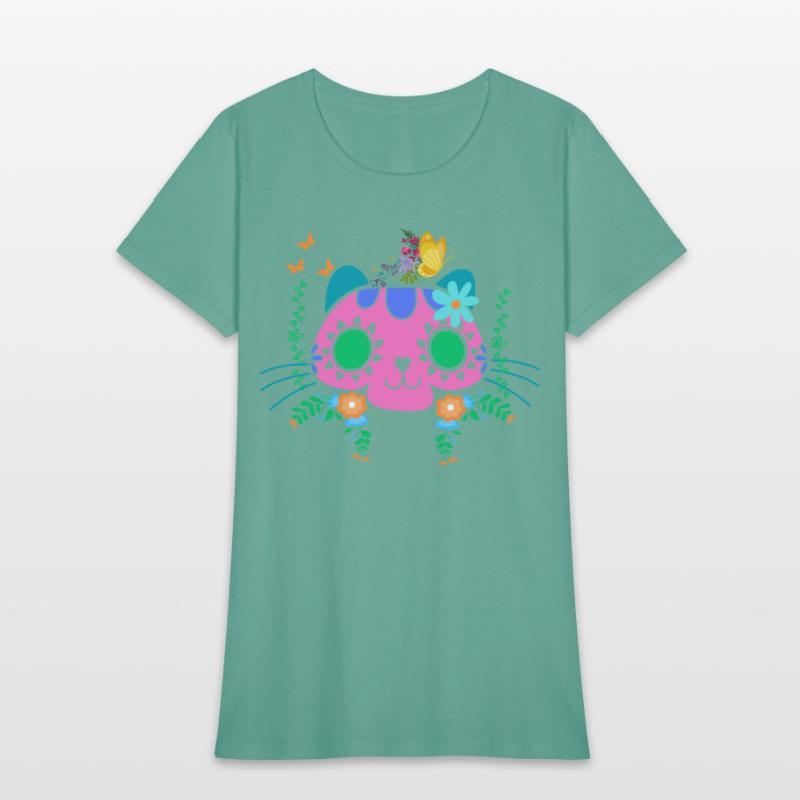 Cute Cat Sugar Skull Full