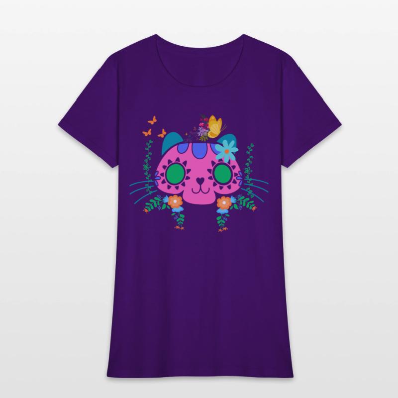 Cute Cat Sugar Skull Full
