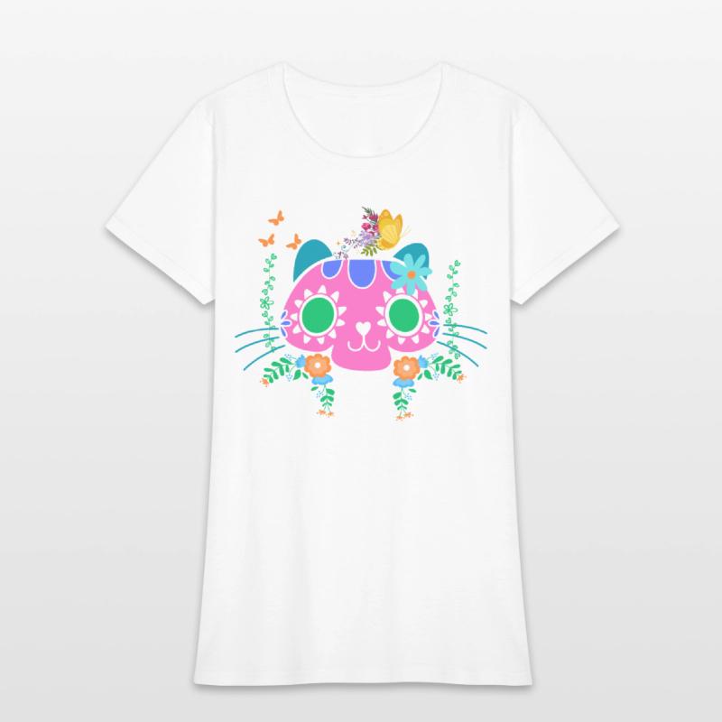Cute Cat Sugar Skull Full