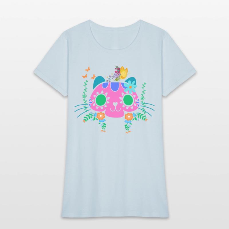 Cute Cat Sugar Skull Full